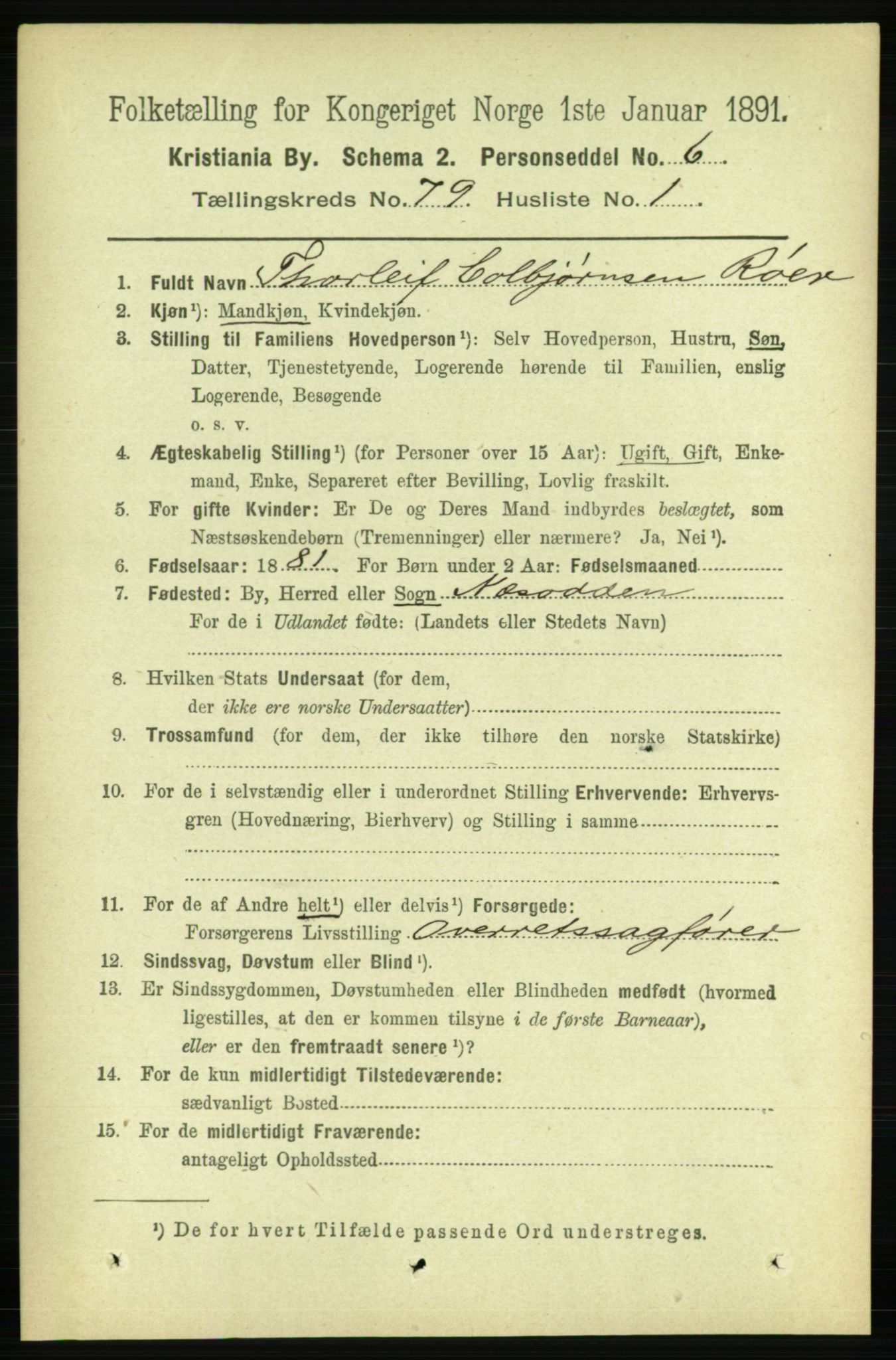 RA, 1891 census for 0301 Kristiania, 1891, p. 41104