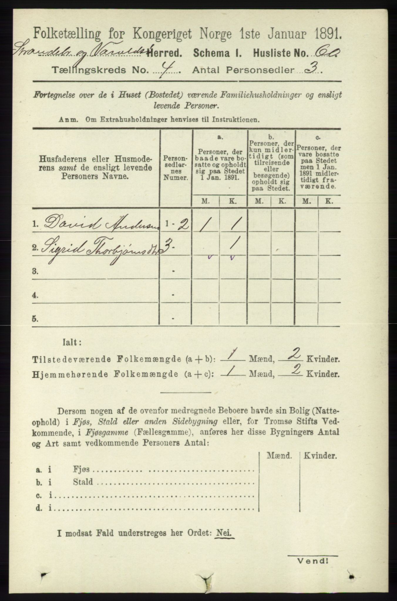 RA, 1891 census for 1226 Strandebarm og Varaldsøy, 1891, p. 1439