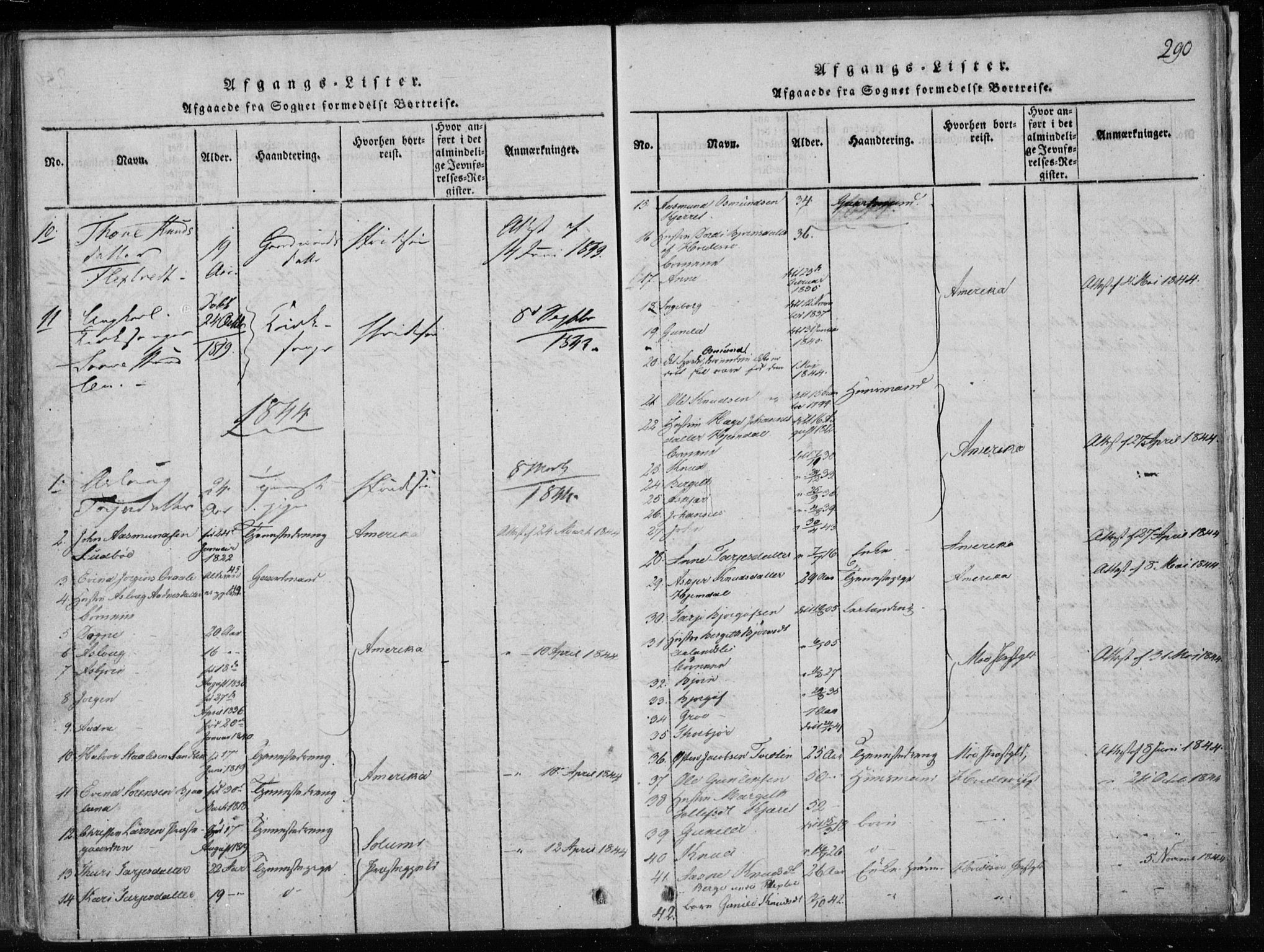 Lårdal kirkebøker, SAKO/A-284/F/Fa/L0005: Parish register (official) no. I 5, 1815-1860, p. 290