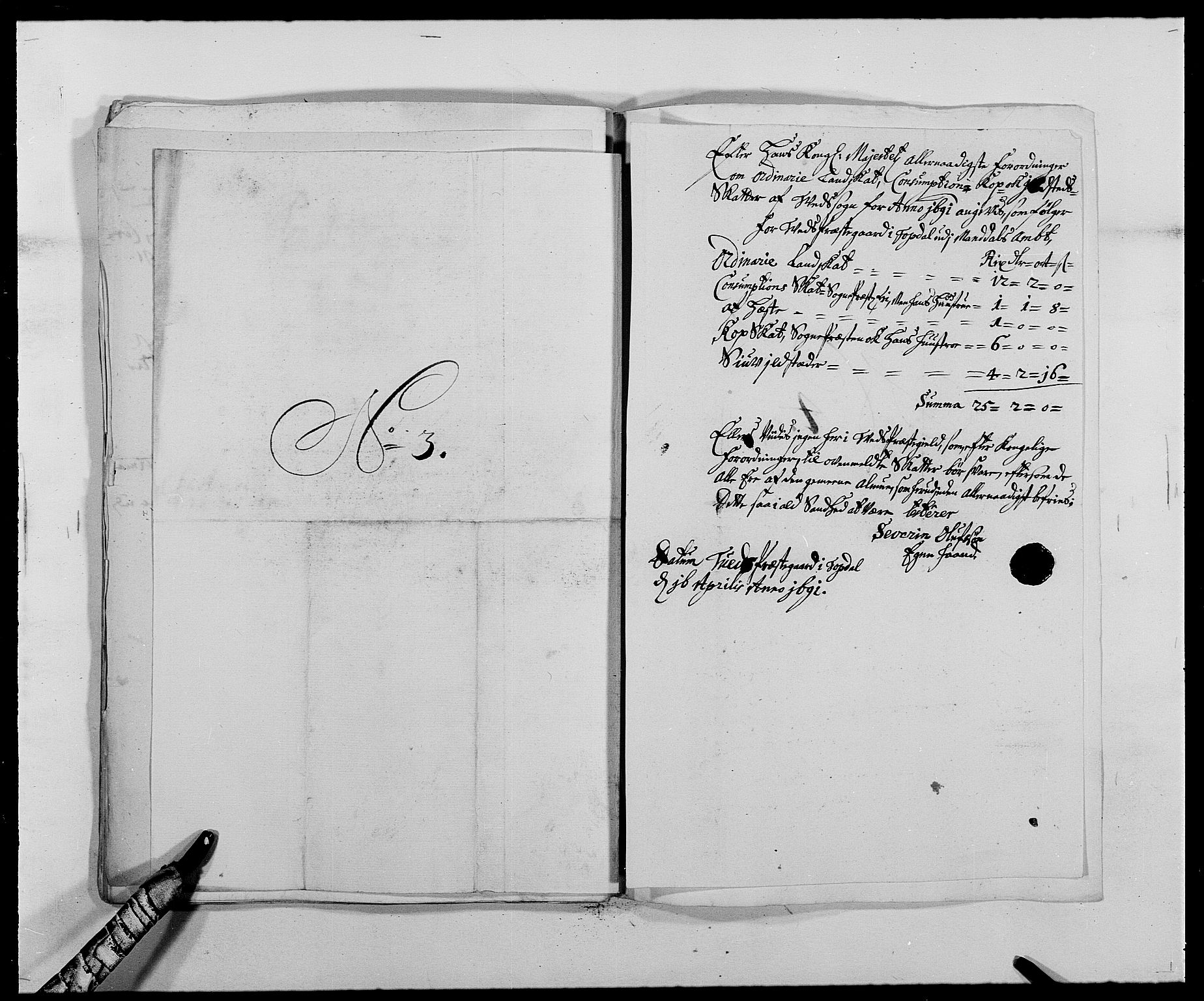 Rentekammeret inntil 1814, Reviderte regnskaper, Fogderegnskap, AV/RA-EA-4092/R42/L2543: Mandal fogderi, 1688-1691, p. 249