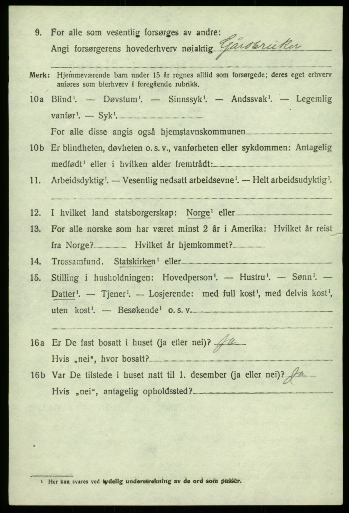 SAB, 1920 census for Åsane, 1920, p. 2438