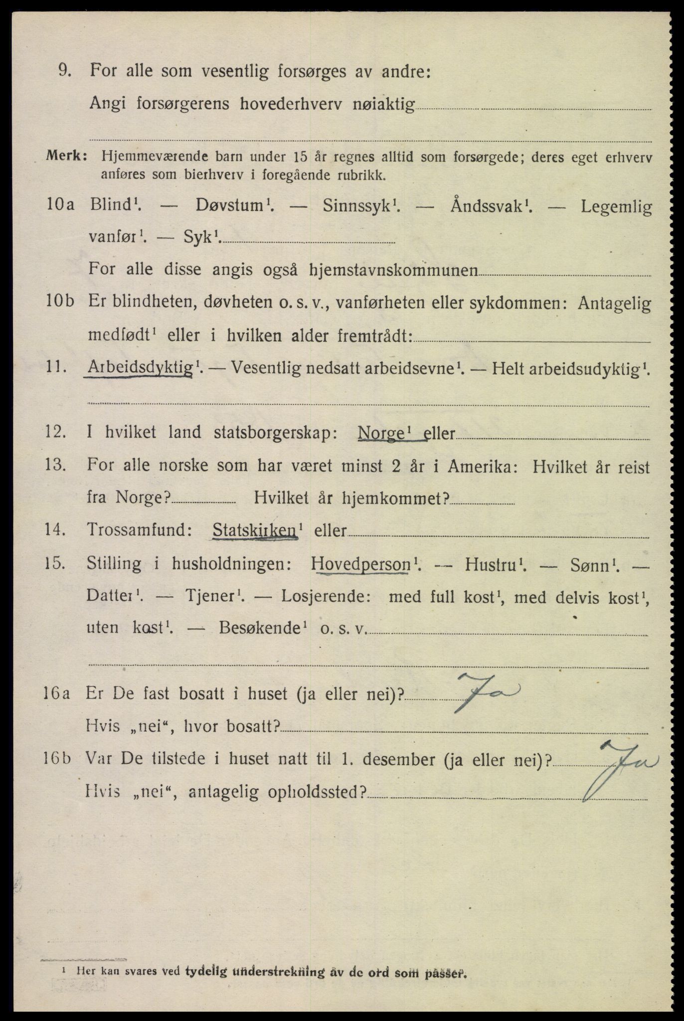 SAK, 1920 census for Søgne, 1920, p. 3556