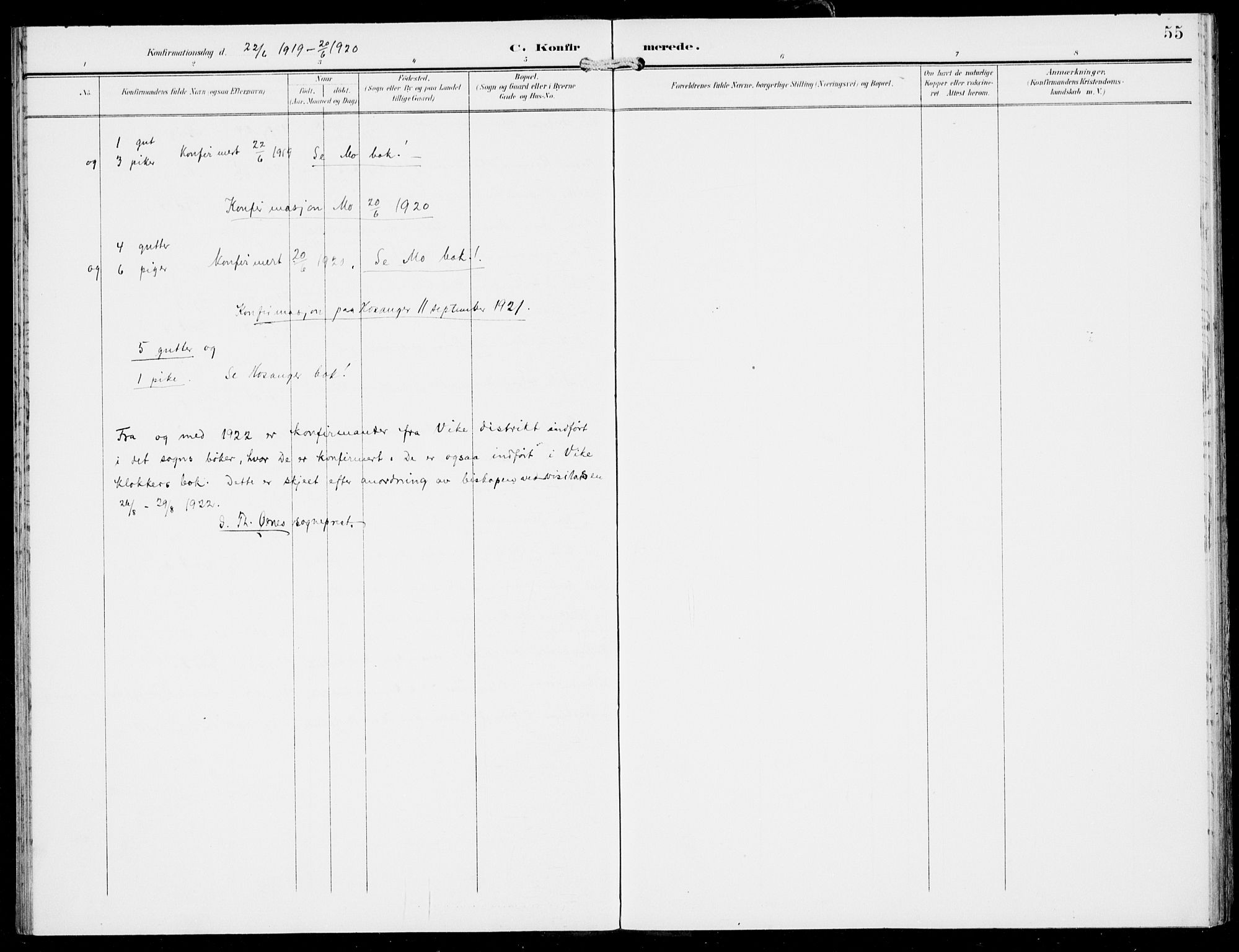 Hosanger sokneprestembete, AV/SAB-A-75801/H/Haa: Parish register (official) no. D  1, 1896-1922, p. 55