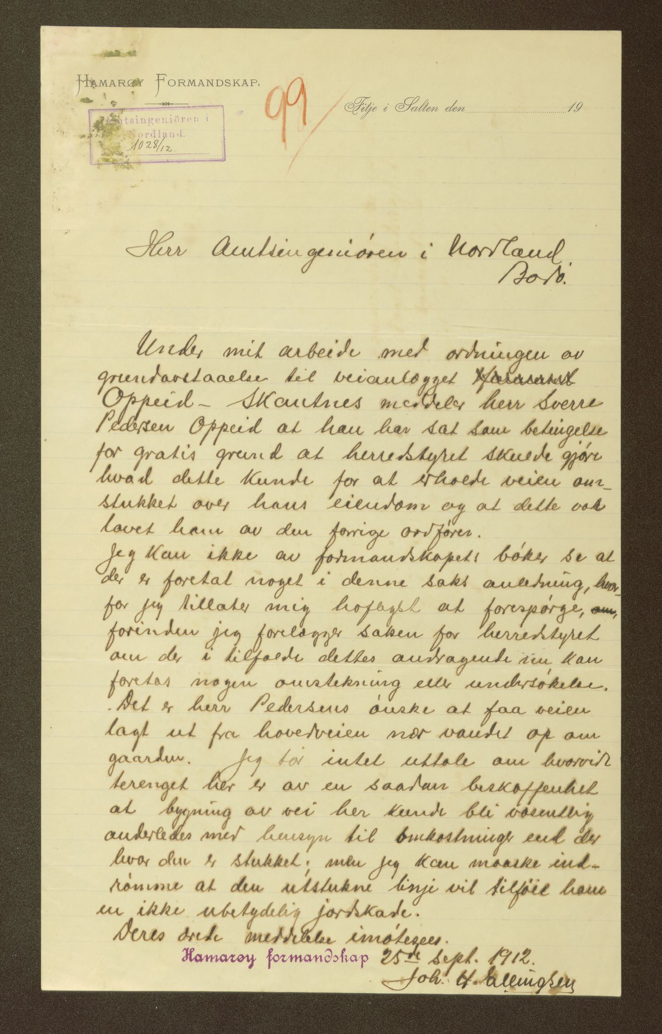 Nordland vegkontor, AV/SAT-A-4181/F/Fa/L0030: Hamarøy/Tysfjord, 1885-1948, p. 1537
