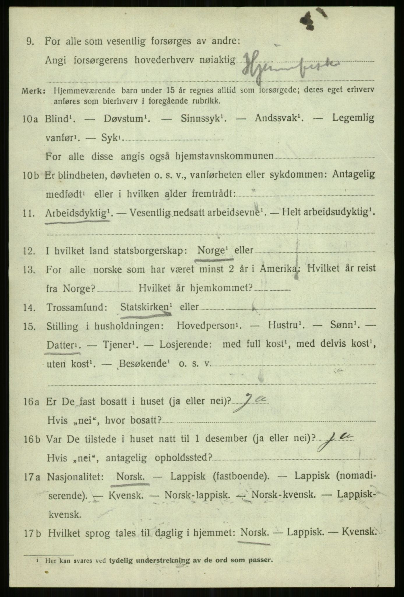 SATØ, 1920 census for Karlsøy, 1920, p. 2030