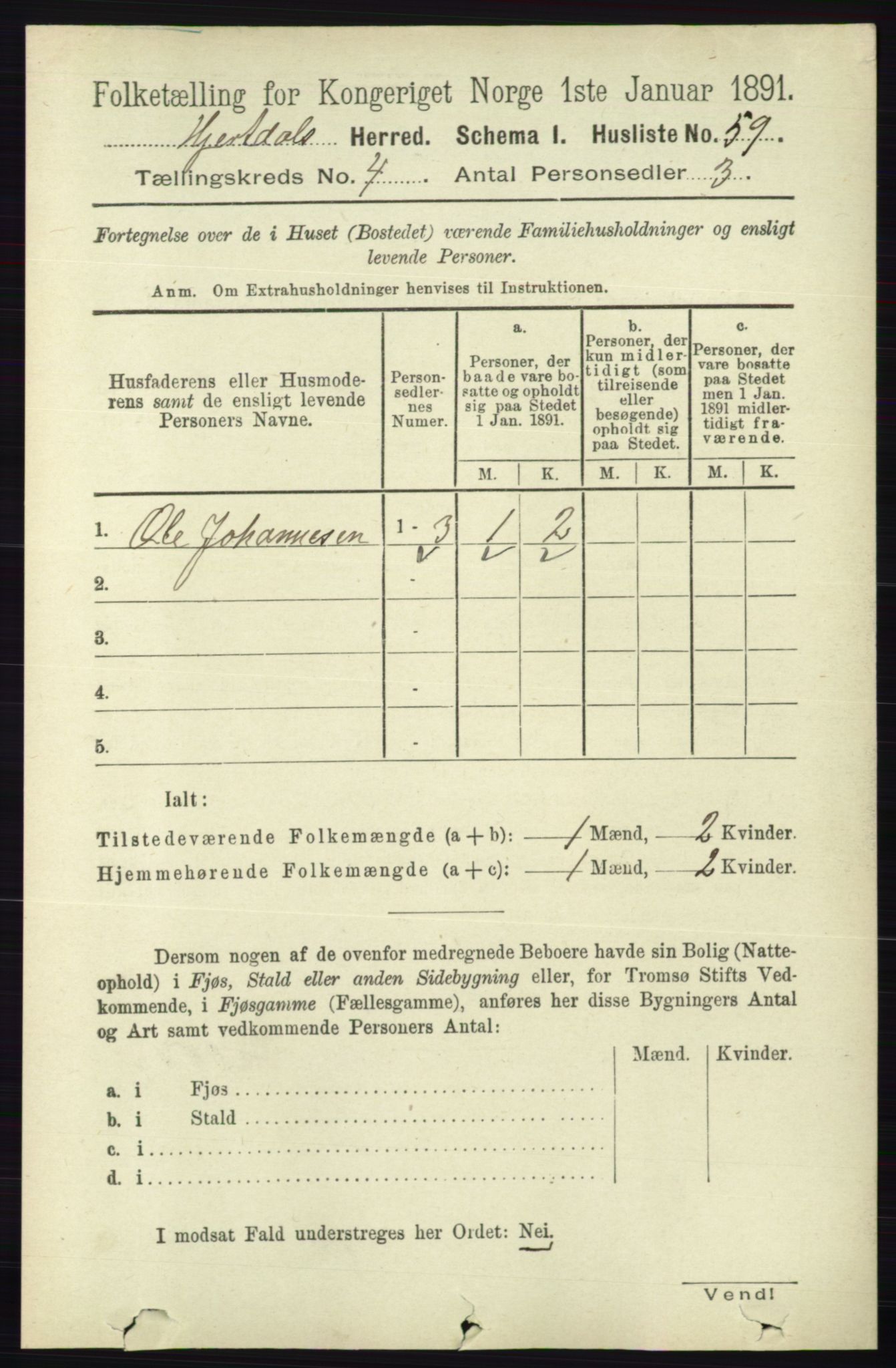 RA, 1891 census for 0827 Hjartdal, 1891, p. 1389