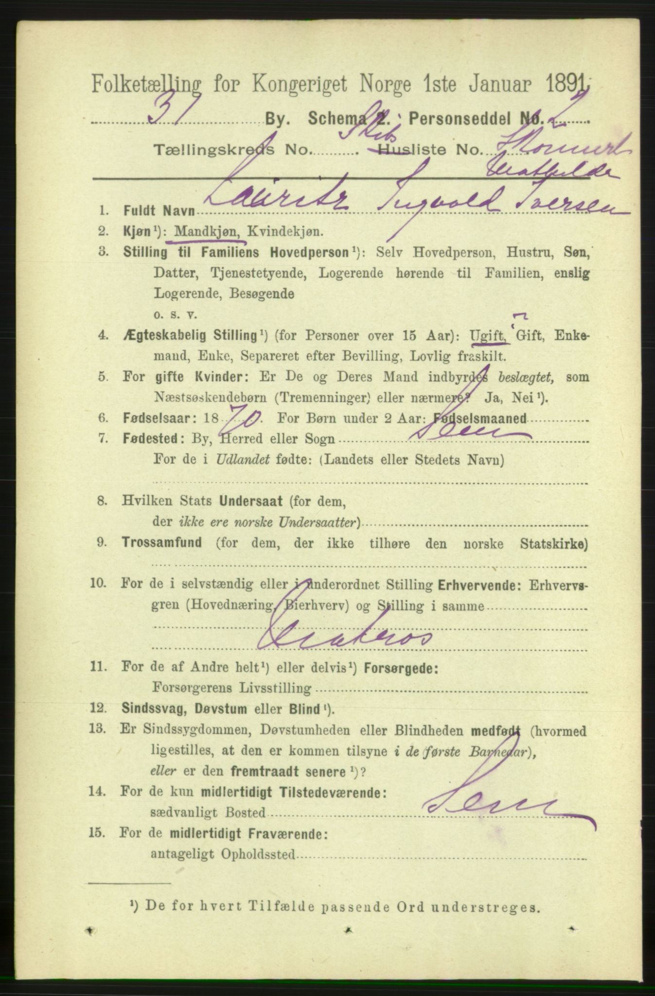 RA, 1891 census for 0901 Risør, 1891, p. 4169