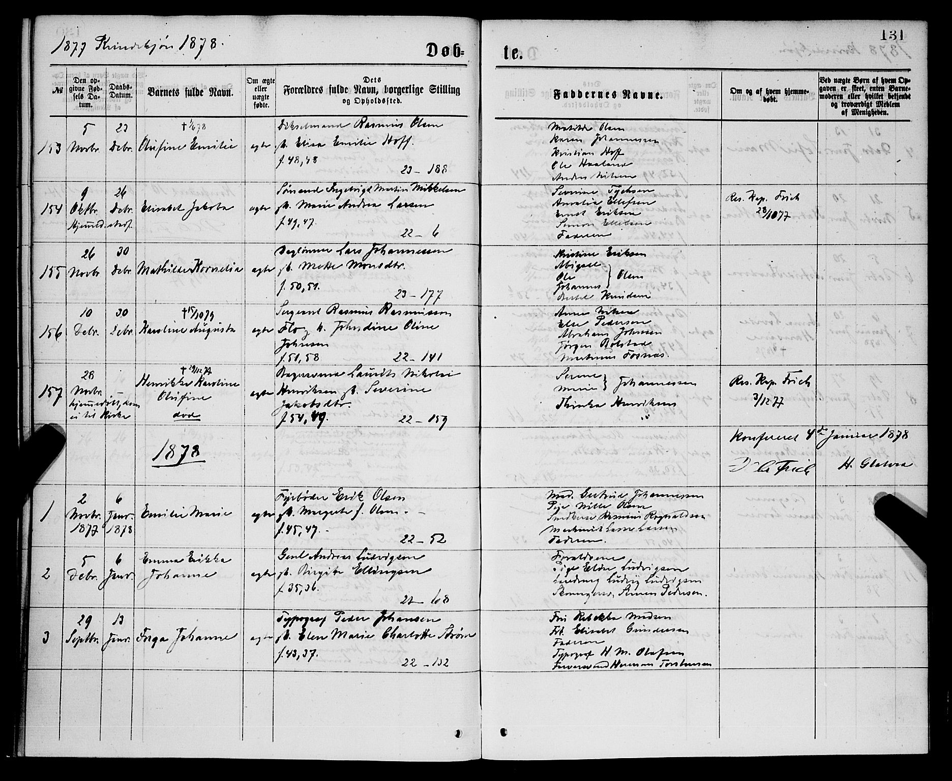 Korskirken sokneprestembete, SAB/A-76101/H/Hab: Parish register (copy) no. B 7, 1874-1878, p. 131