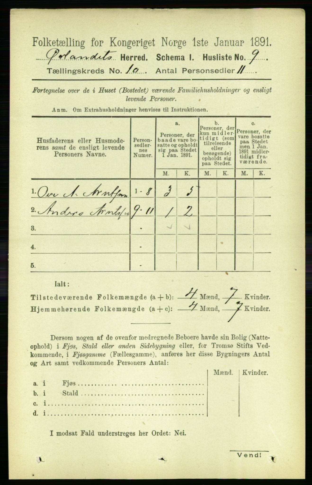 RA, 1891 census for 1621 Ørland, 1891, p. 4111