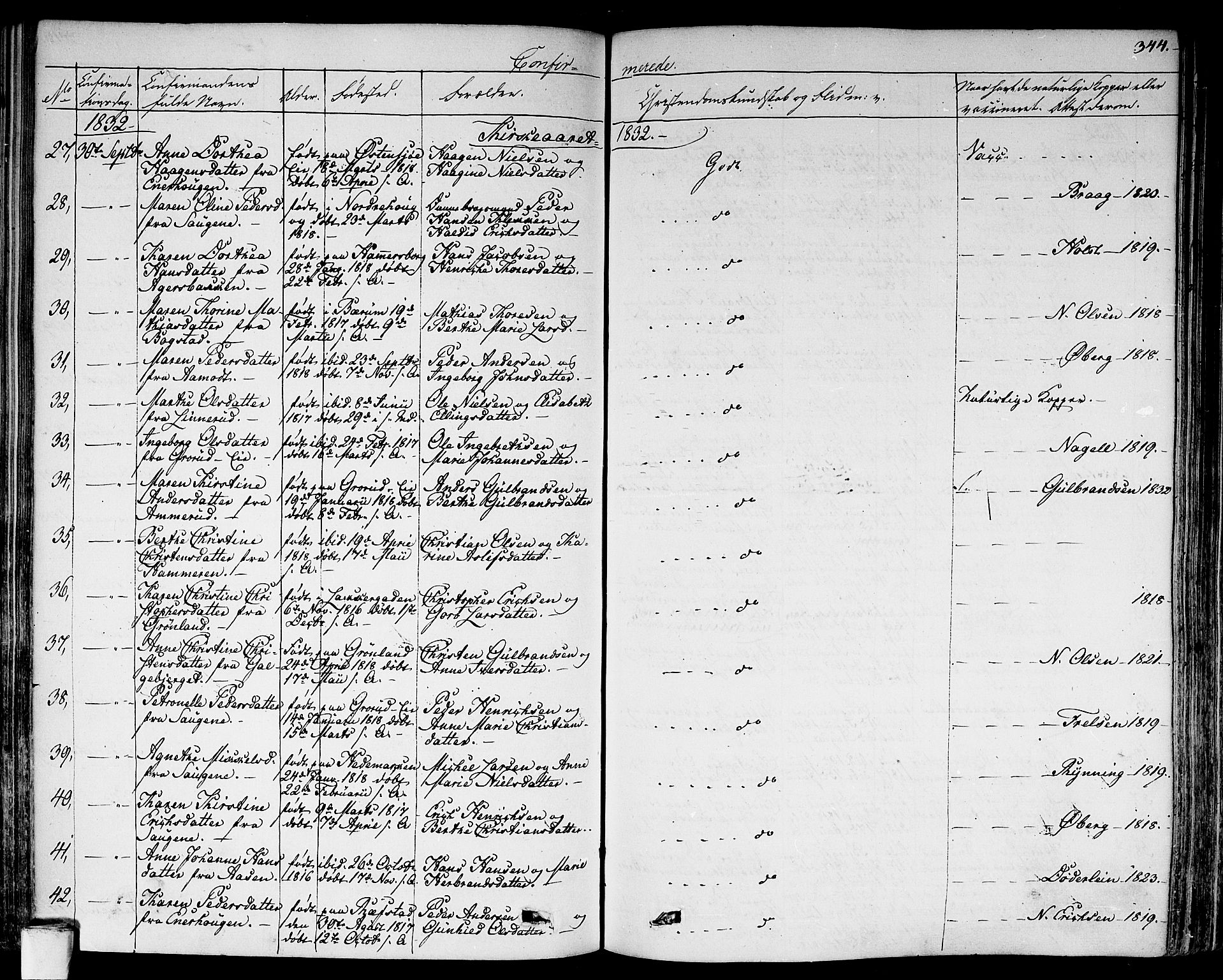 Aker prestekontor kirkebøker, AV/SAO-A-10861/F/L0013: Parish register (official) no. 13, 1828-1837, p. 344