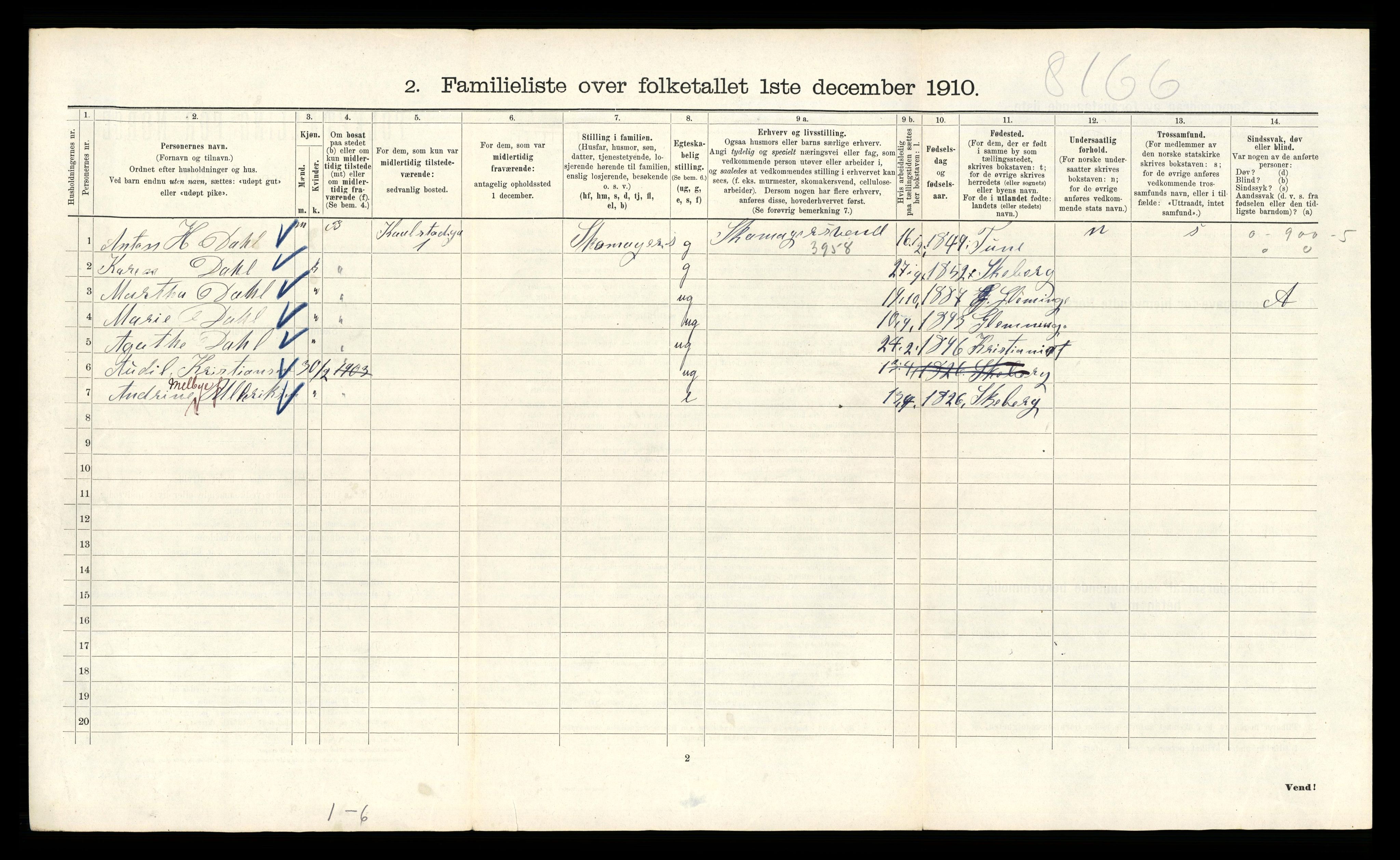 RA, 1910 census for Kristiania, 1910, p. 51136