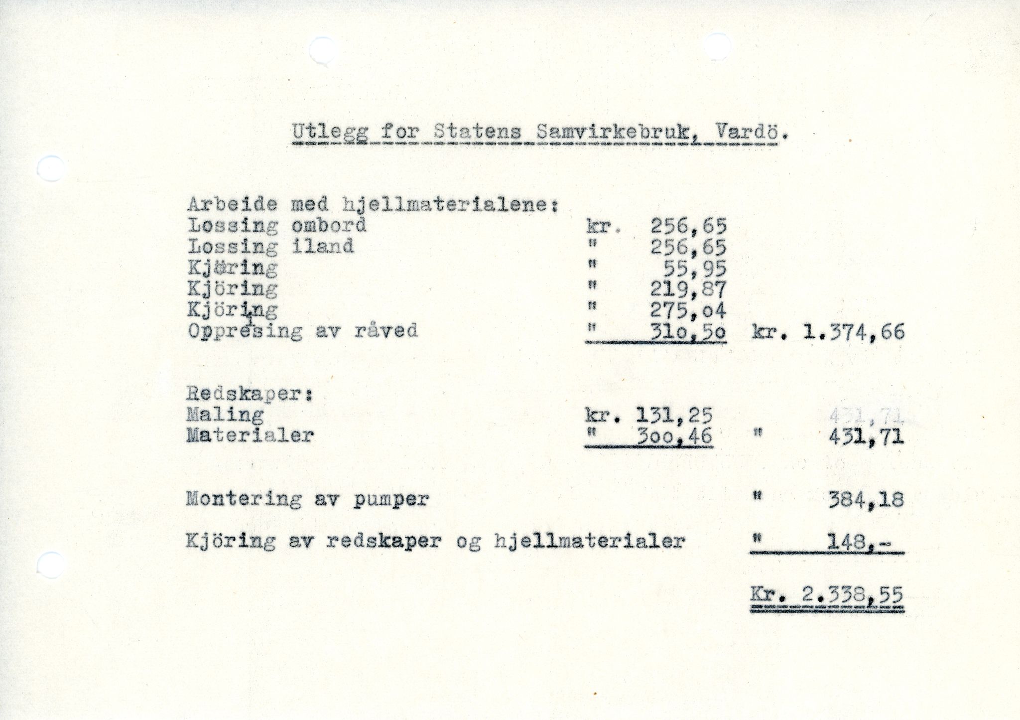 Vardø Fiskersamvirkelag, VAMU/A-0037/D/Da/L0007: Korrespondanse St-Tr, 1947-1950