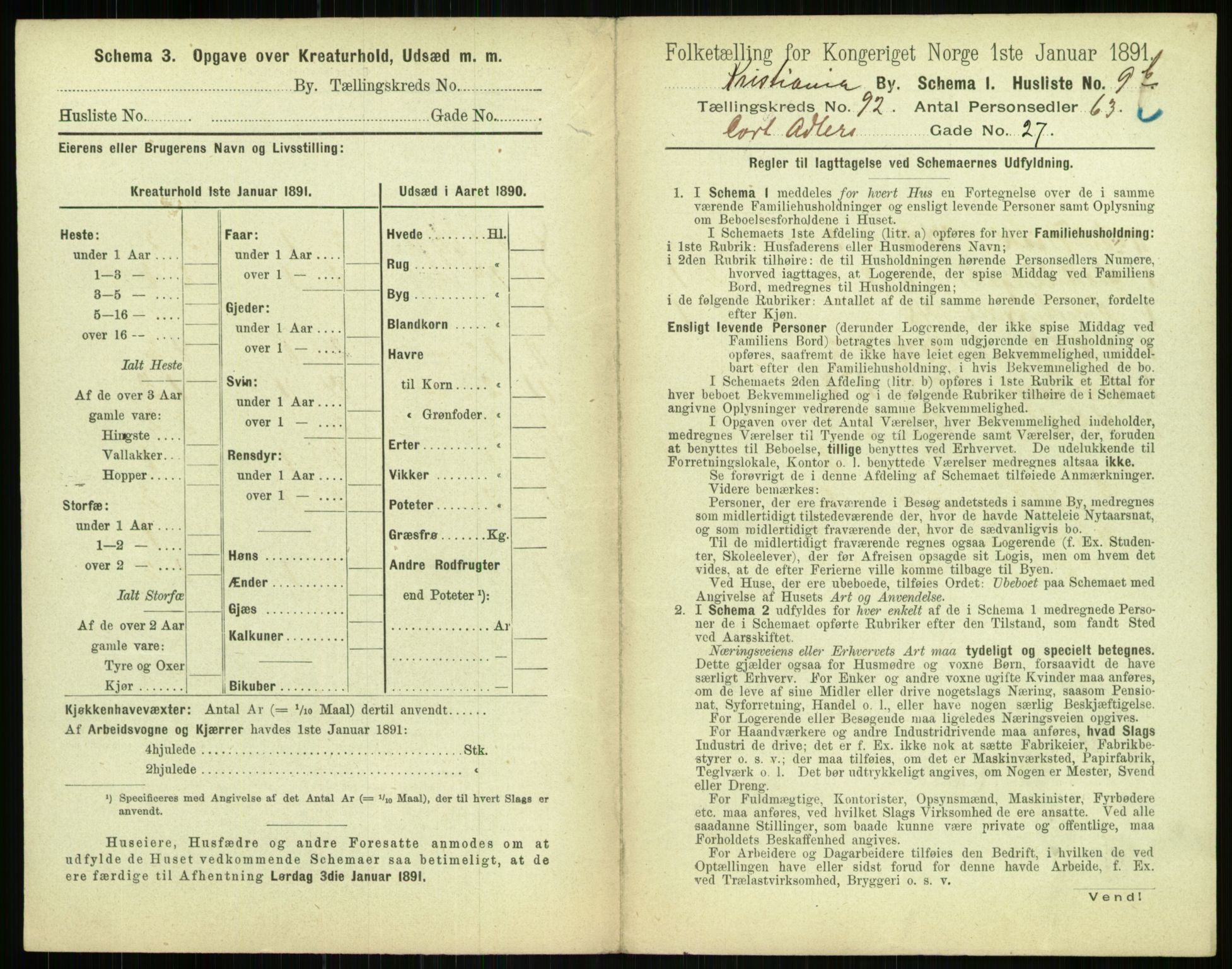 RA, 1891 census for 0301 Kristiania, 1891, p. 44853