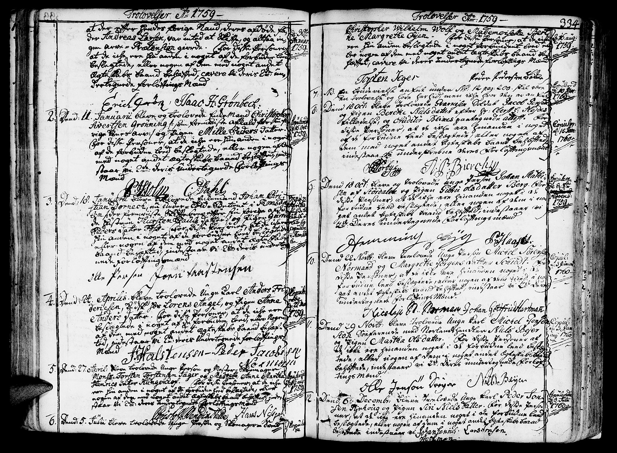 Ministerialprotokoller, klokkerbøker og fødselsregistre - Sør-Trøndelag, SAT/A-1456/602/L0103: Parish register (official) no. 602A01, 1732-1774, p. 334