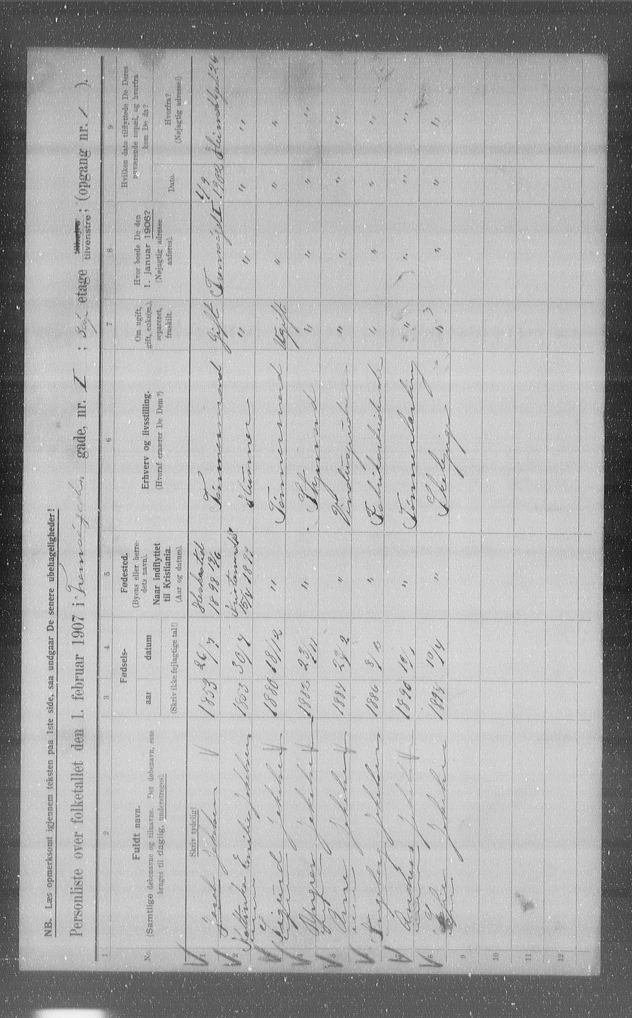 OBA, Municipal Census 1907 for Kristiania, 1907, p. 58794