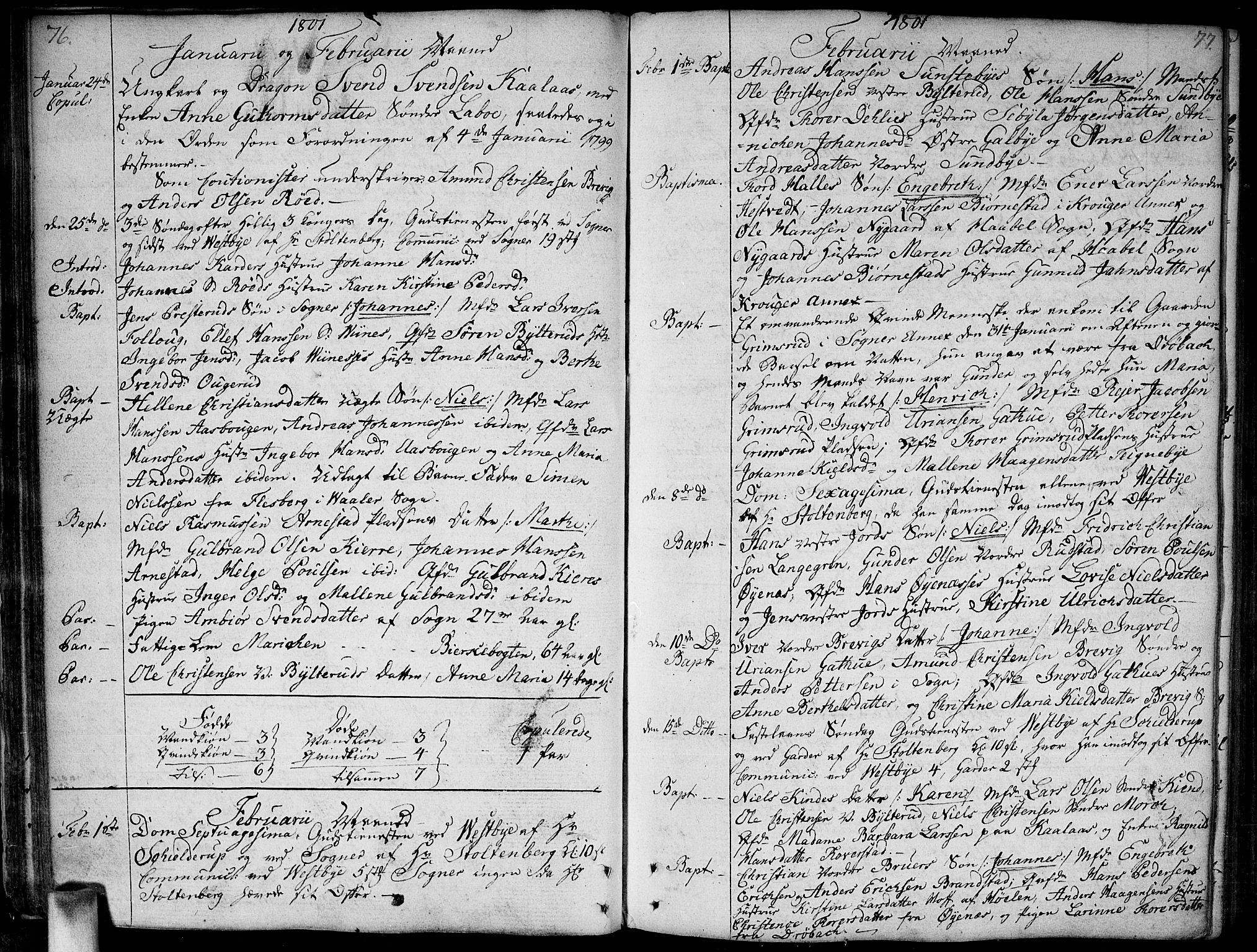 Vestby prestekontor Kirkebøker, AV/SAO-A-10893/F/Fa/L0004: Parish register (official) no. I 4, 1797-1813, p. 76-77