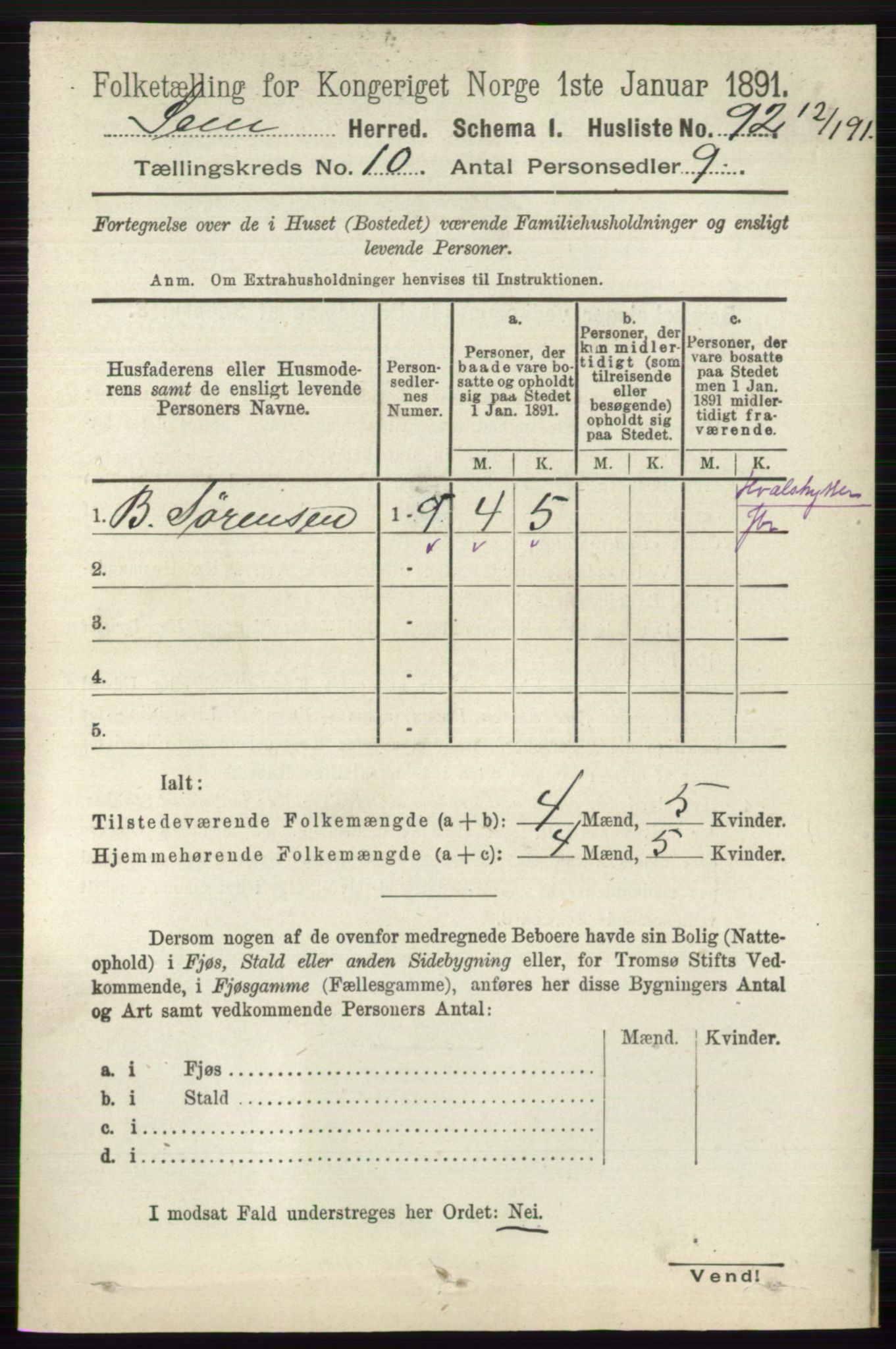 RA, 1891 census for 0721 Sem, 1891, p. 4796