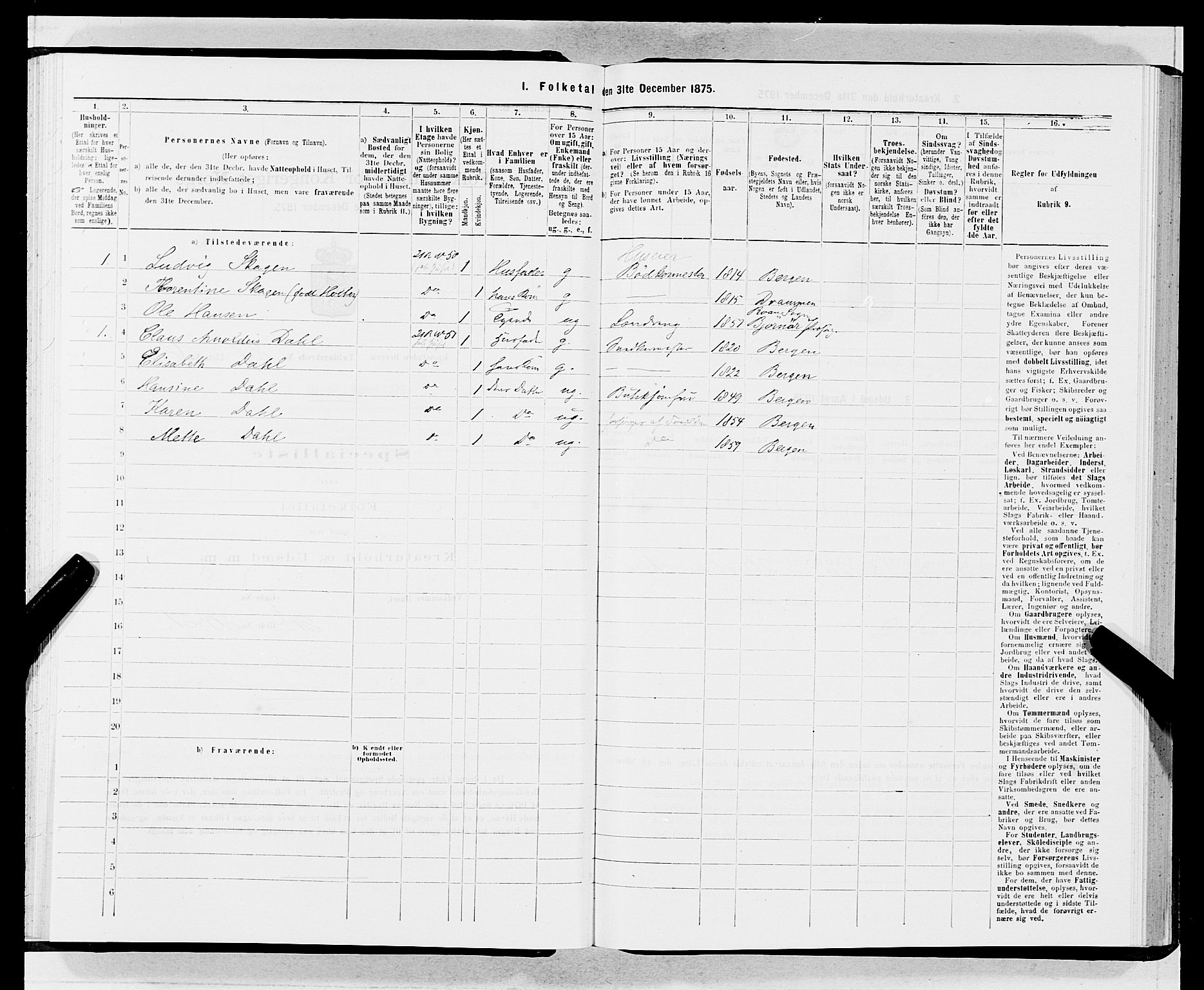 SAB, 1875 census for 1301 Bergen, 1875, p. 4679