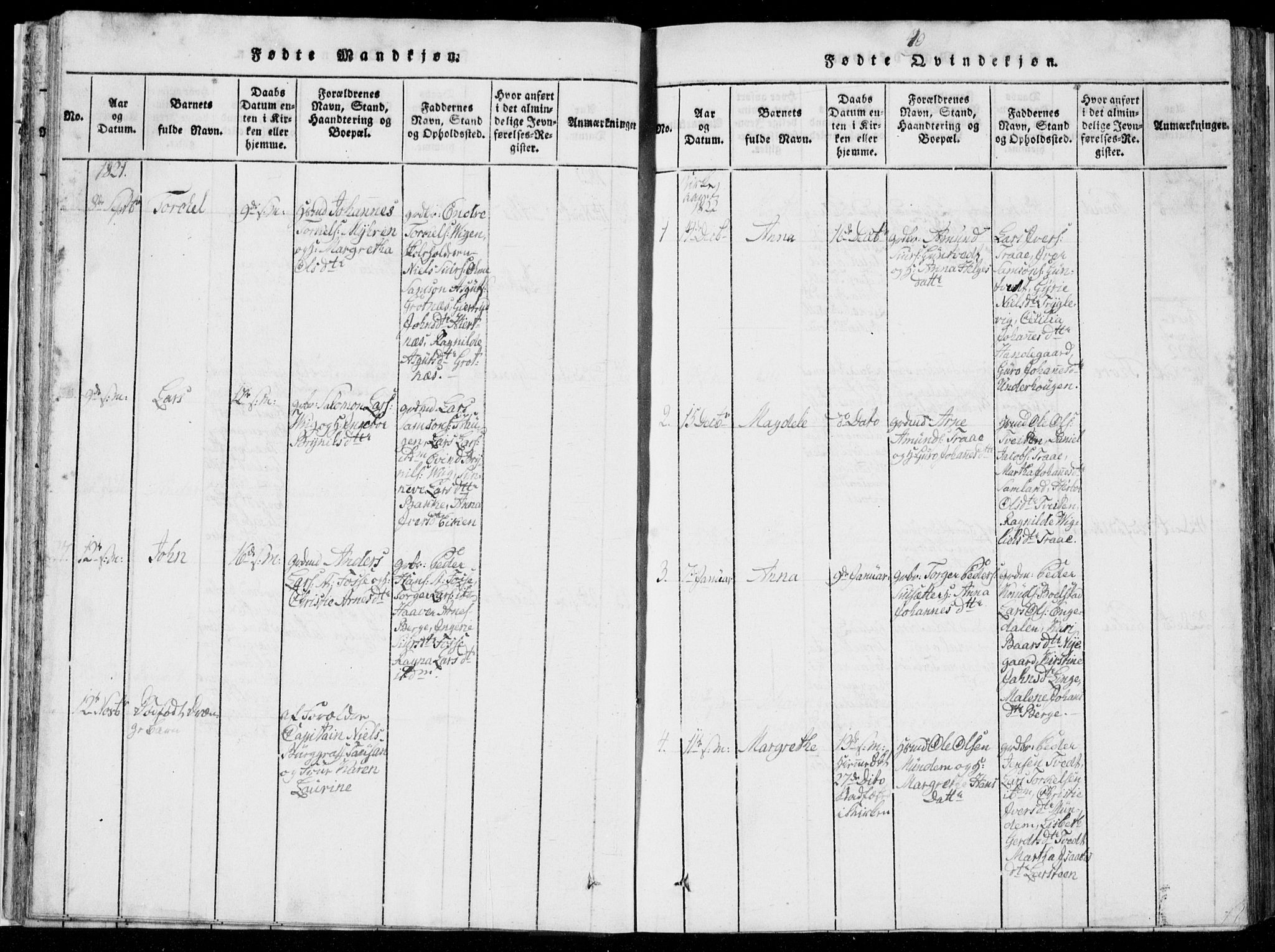 Strandebarm sokneprestembete, AV/SAB-A-78401/H/Hab: Parish register (copy) no. A  1, 1816-1826, p. 40