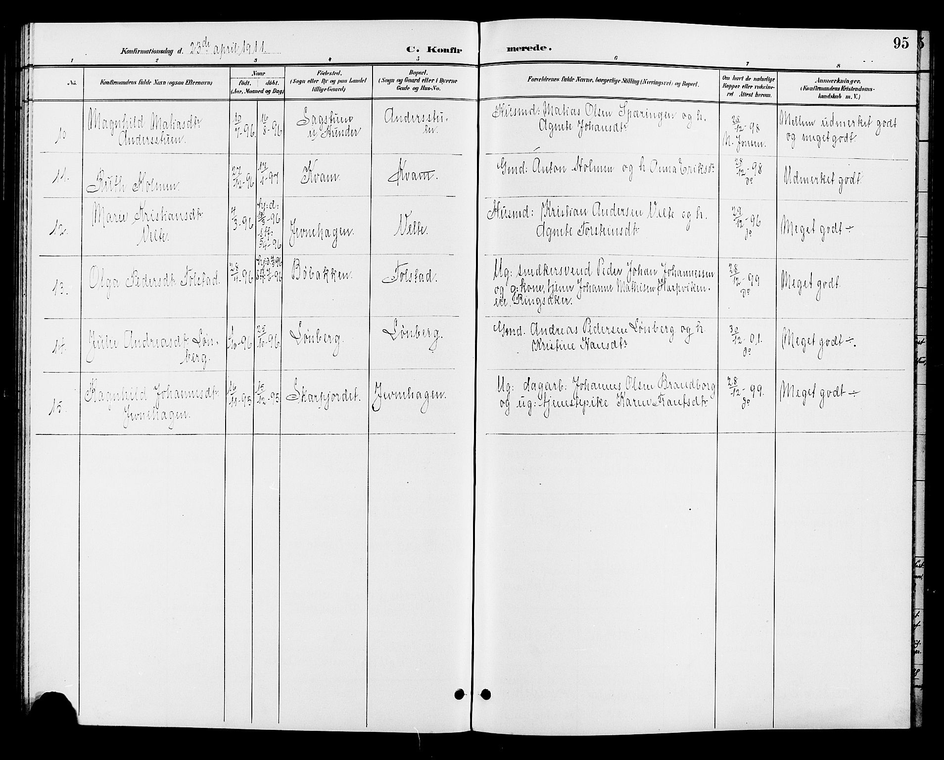 Øyer prestekontor, SAH/PREST-084/H/Ha/Hab/L0005: Parish register (copy) no. 5, 1897-1913, p. 95