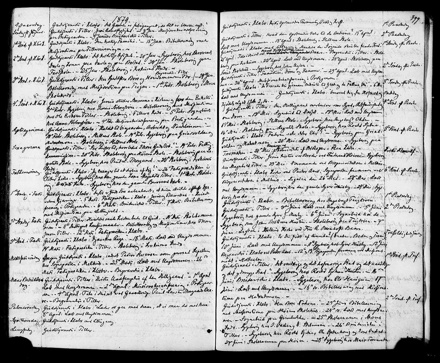 Ministerialprotokoller, klokkerbøker og fødselsregistre - Sør-Trøndelag, SAT/A-1456/618/L0442: Parish register (official) no. 618A06 /1, 1863-1879, p. 399