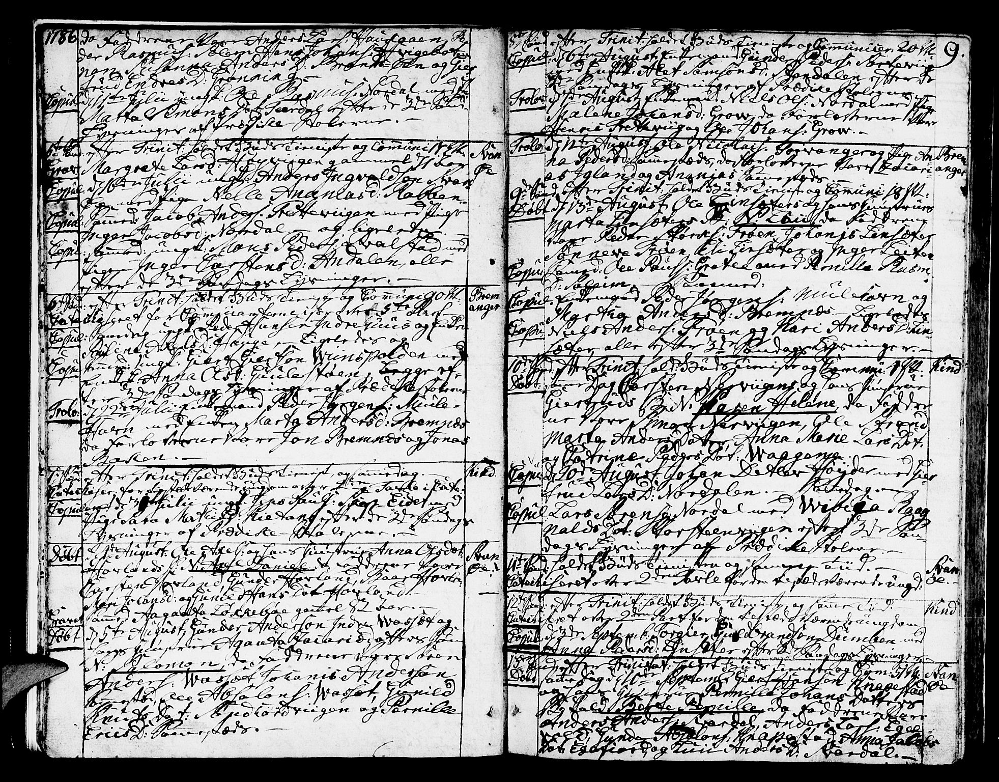 Kinn sokneprestembete, AV/SAB-A-80801/H/Haa/Haaa/L0003: Parish register (official) no. A 3, 1785-1821, p. 9