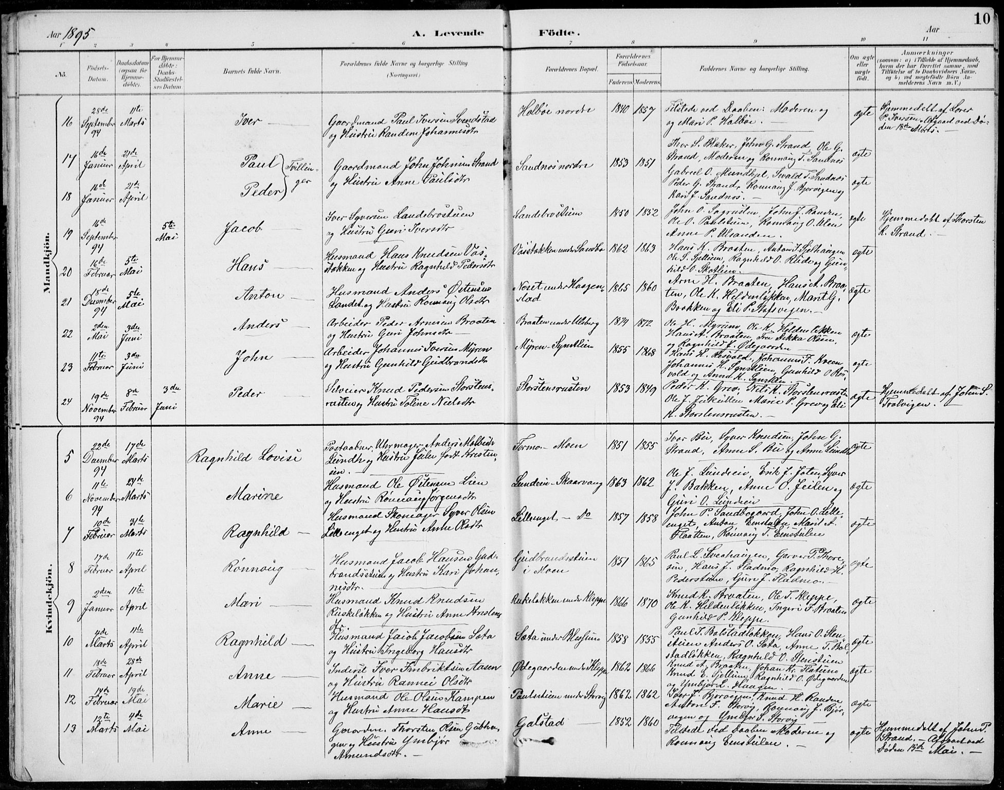 Vågå prestekontor, AV/SAH-PREST-076/H/Ha/Hab/L0002: Parish register (copy) no. 2, 1894-1939, p. 10