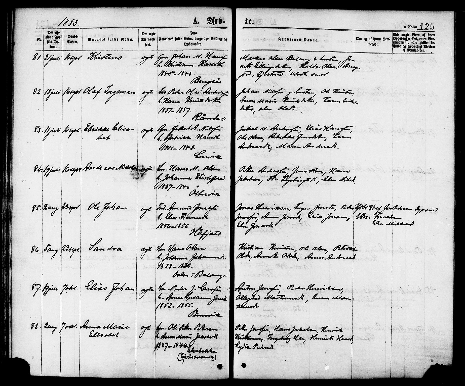 Ministerialprotokoller, klokkerbøker og fødselsregistre - Nordland, AV/SAT-A-1459/863/L0897: Parish register (official) no. 863A09, 1872-1886, p. 125