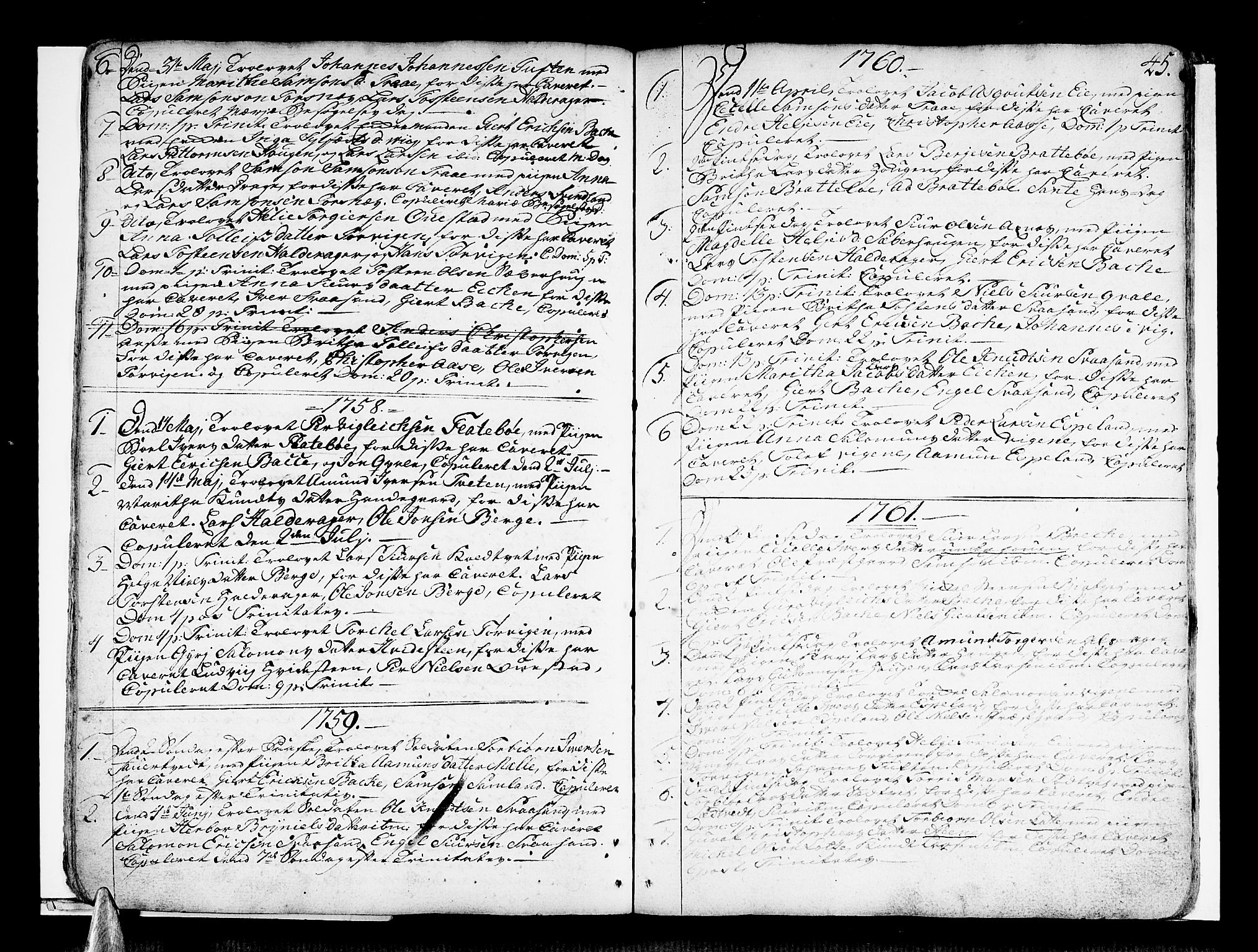 Strandebarm sokneprestembete, AV/SAB-A-78401/H/Haa: Parish register (official) no. A 3 /2, 1751-1787, p. 45