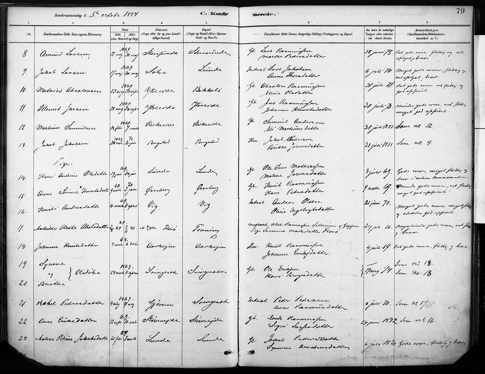 Stryn Sokneprestembete, AV/SAB-A-82501: Parish register (official) no. B 1, 1878-1907, p. 79