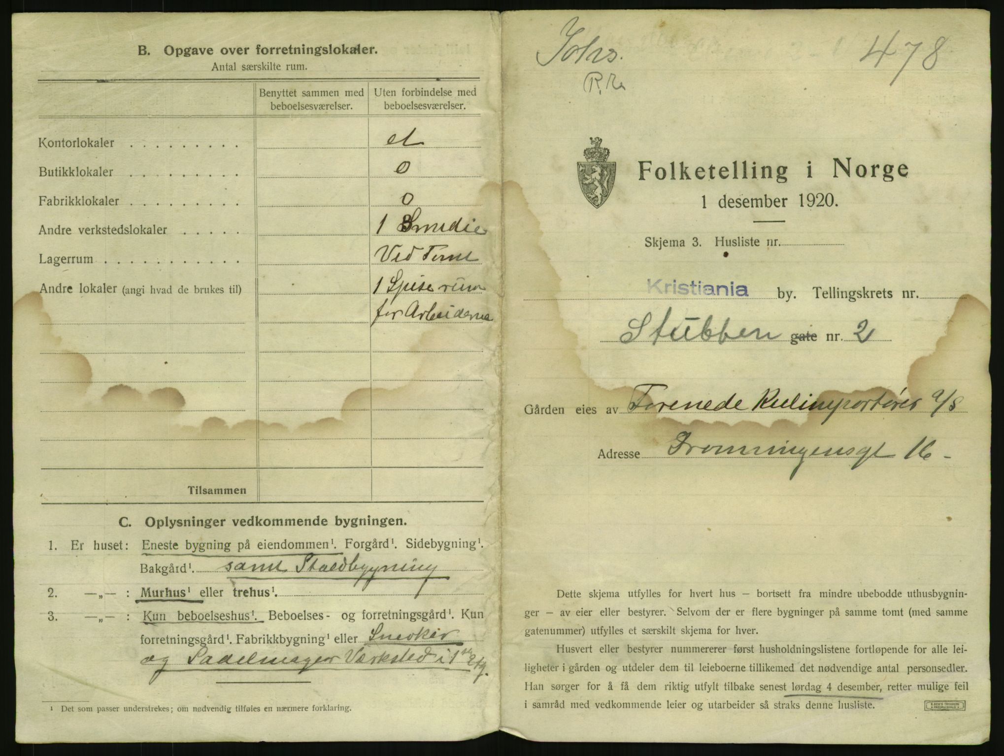 SAO, 1920 census for Kristiania, 1920, p. 106379