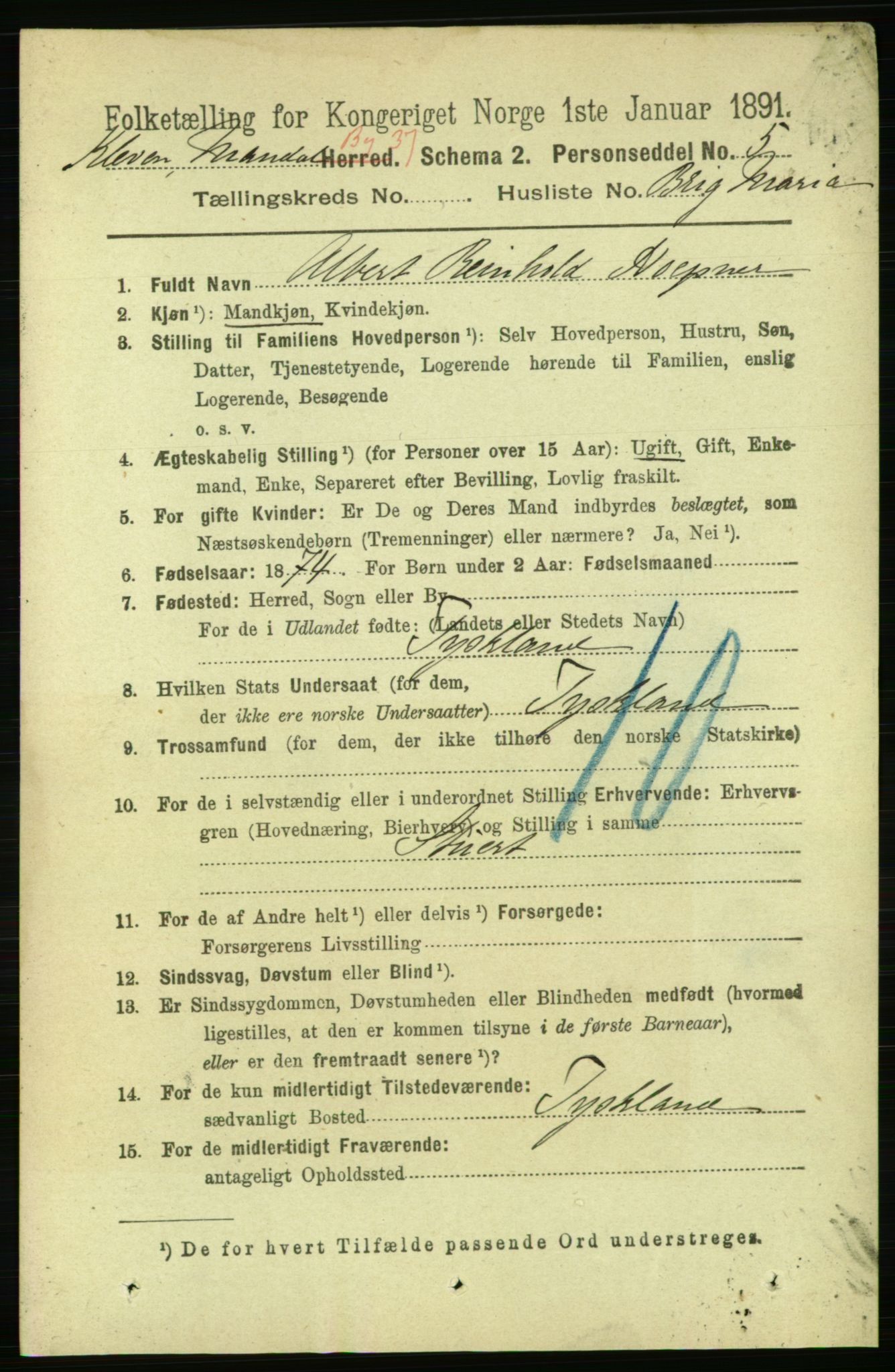 RA, 1891 census for 1002 Mandal, 1891, p. 5385