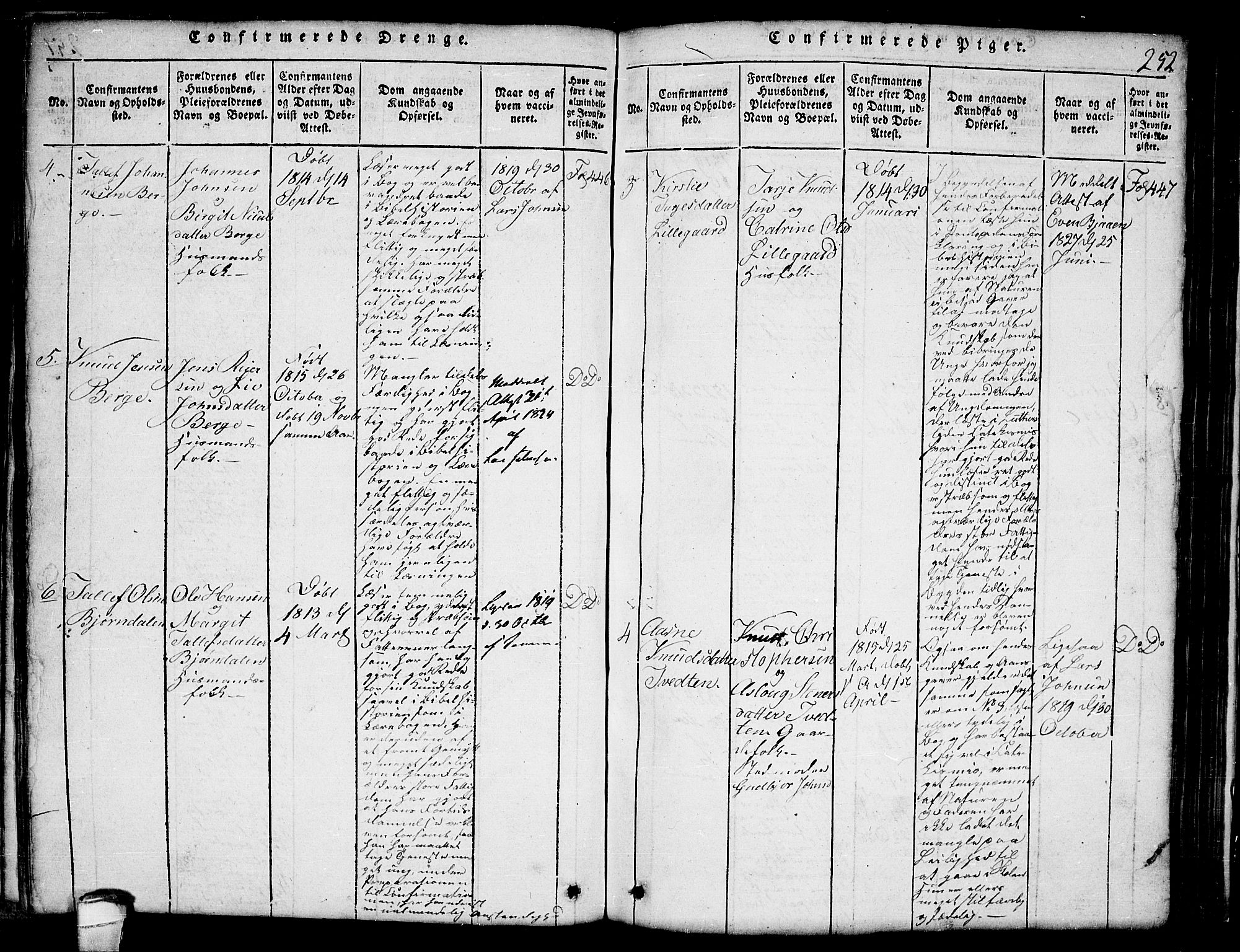 Lårdal kirkebøker, SAKO/A-284/G/Ga/L0001: Parish register (copy) no. I 1, 1815-1861, p. 252