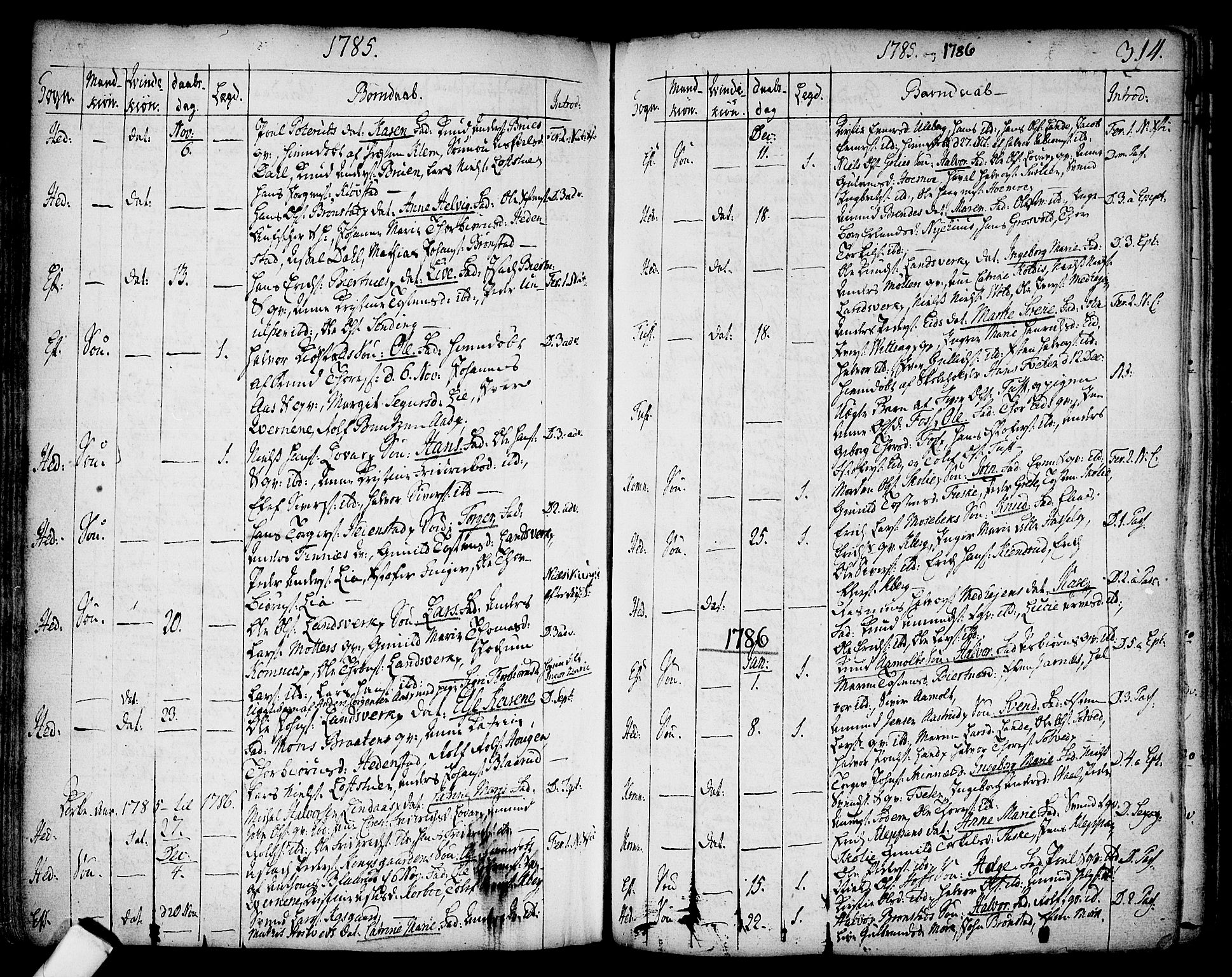 Sandsvær kirkebøker, AV/SAKO-A-244/F/Fa/L0002a: Parish register (official) no. I 2, 1725-1809, p. 314