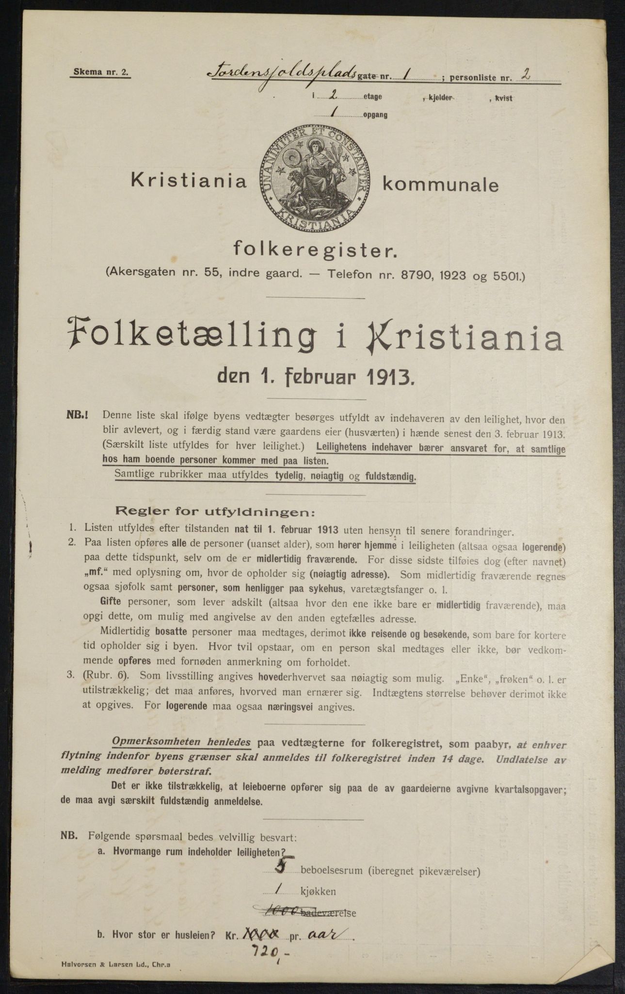 OBA, Municipal Census 1913 for Kristiania, 1913, p. 113818