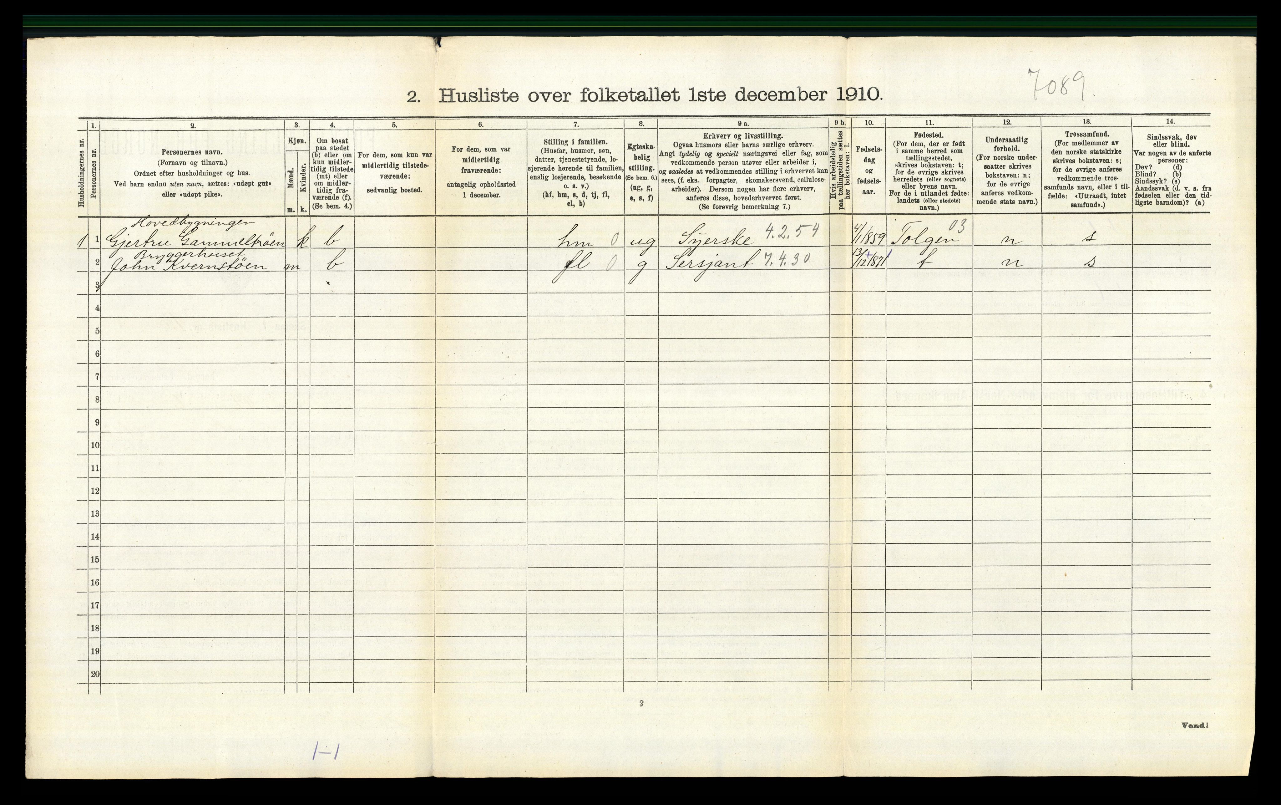 RA, 1910 census for Tynset, 1910, p. 518