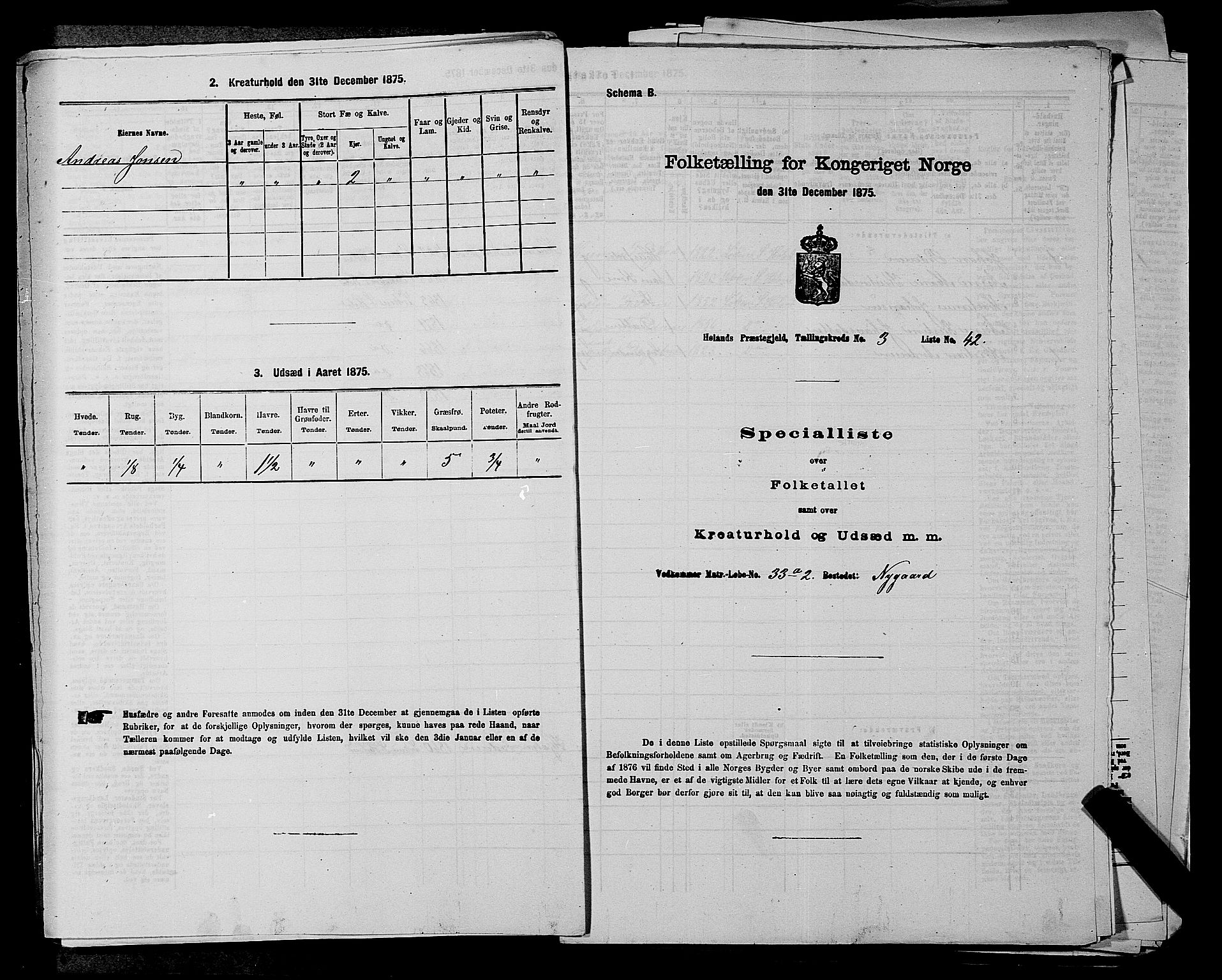 RA, 1875 census for 0221P Høland, 1875, p. 528