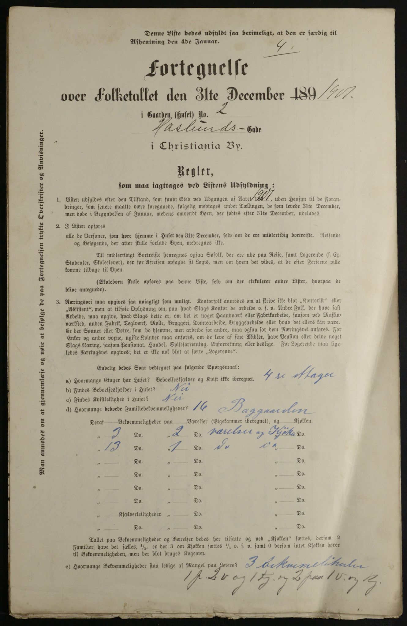 OBA, Municipal Census 1901 for Kristiania, 1901, p. 4314