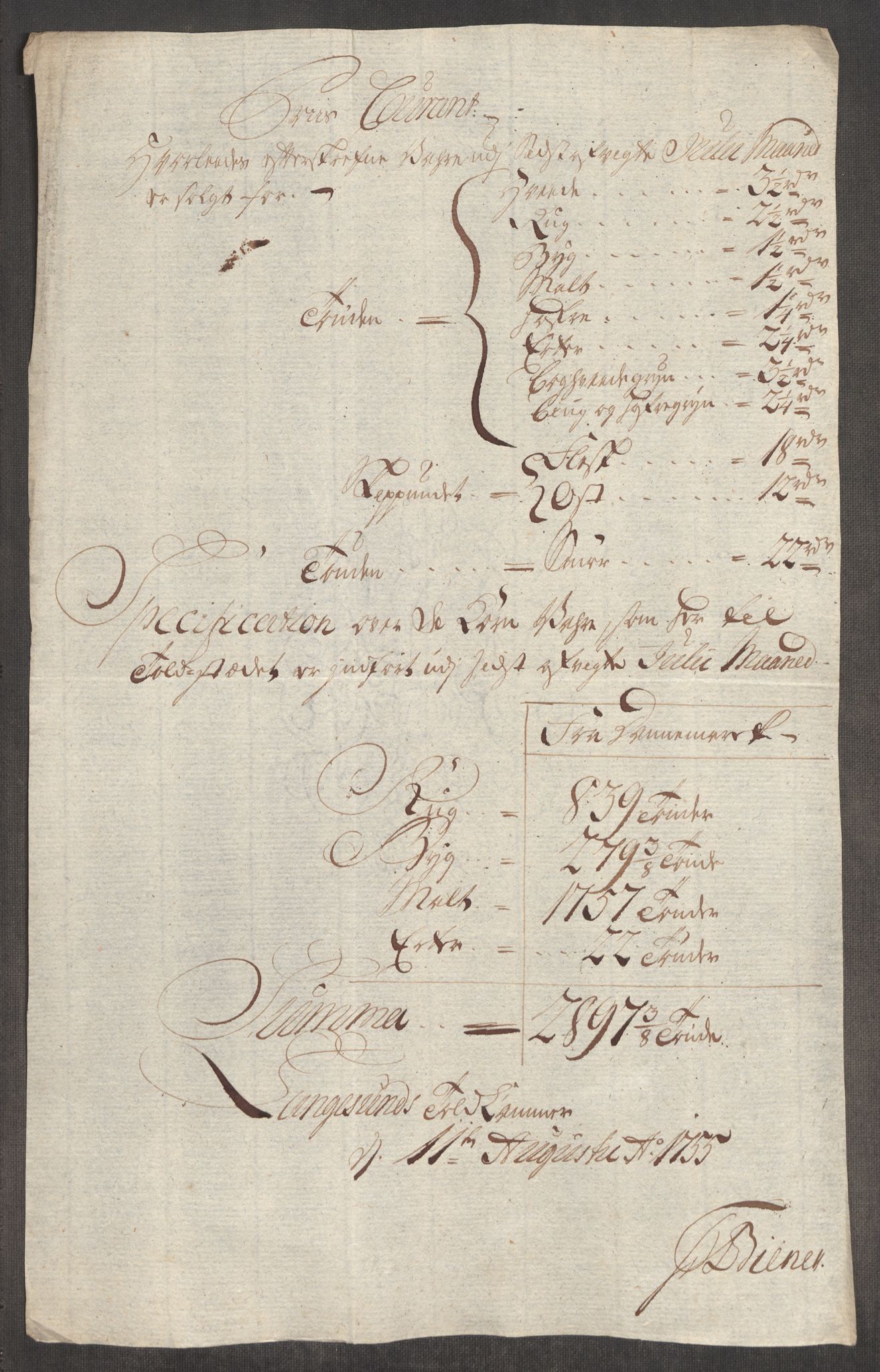 Rentekammeret inntil 1814, Realistisk ordnet avdeling, AV/RA-EA-4070/Oe/L0005: [Ø1]: Priskuranter, 1753-1757, p. 512