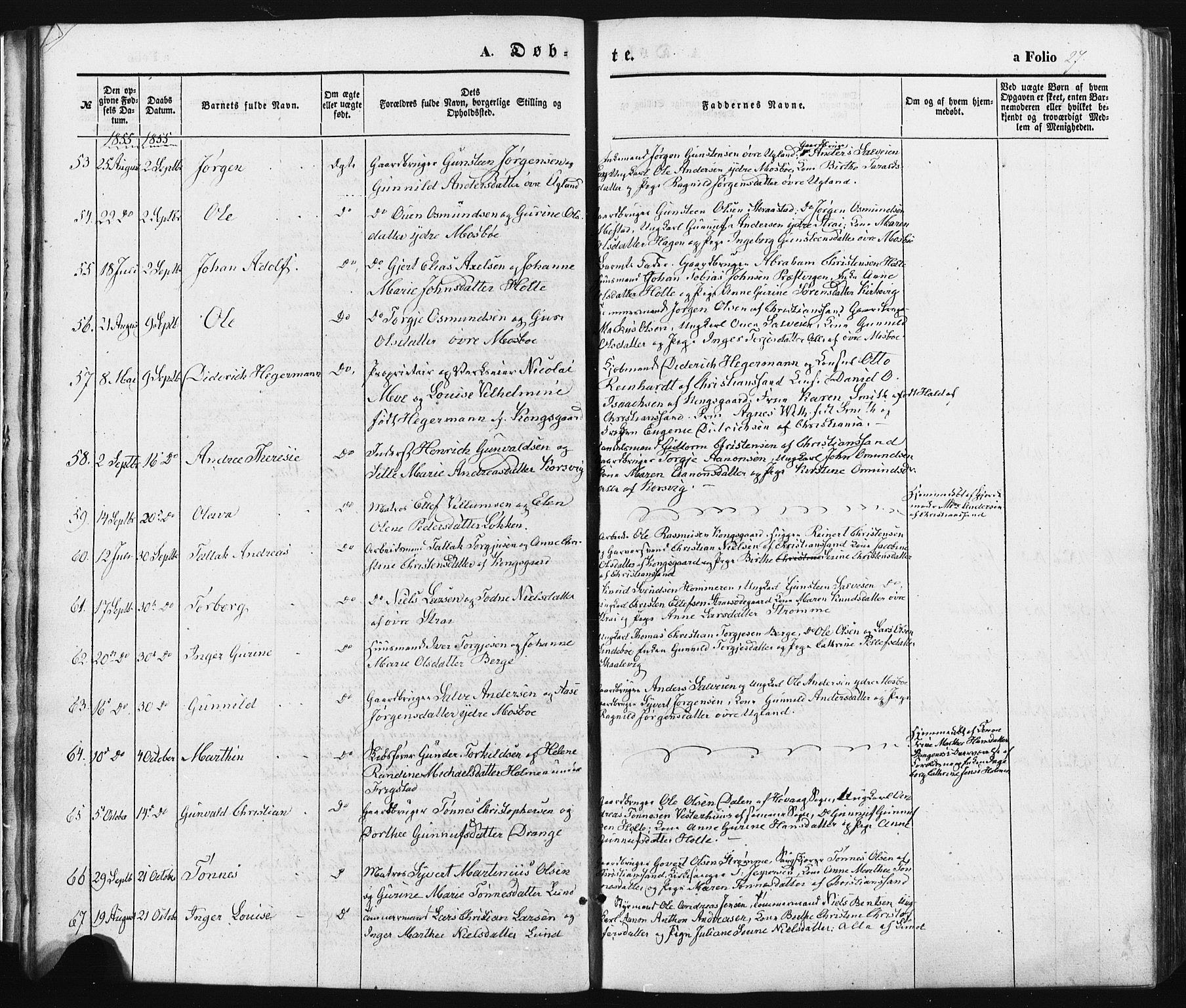 Oddernes sokneprestkontor, SAK/1111-0033/F/Fa/Faa/L0007: Parish register (official) no. A 7, 1851-1863, p. 27