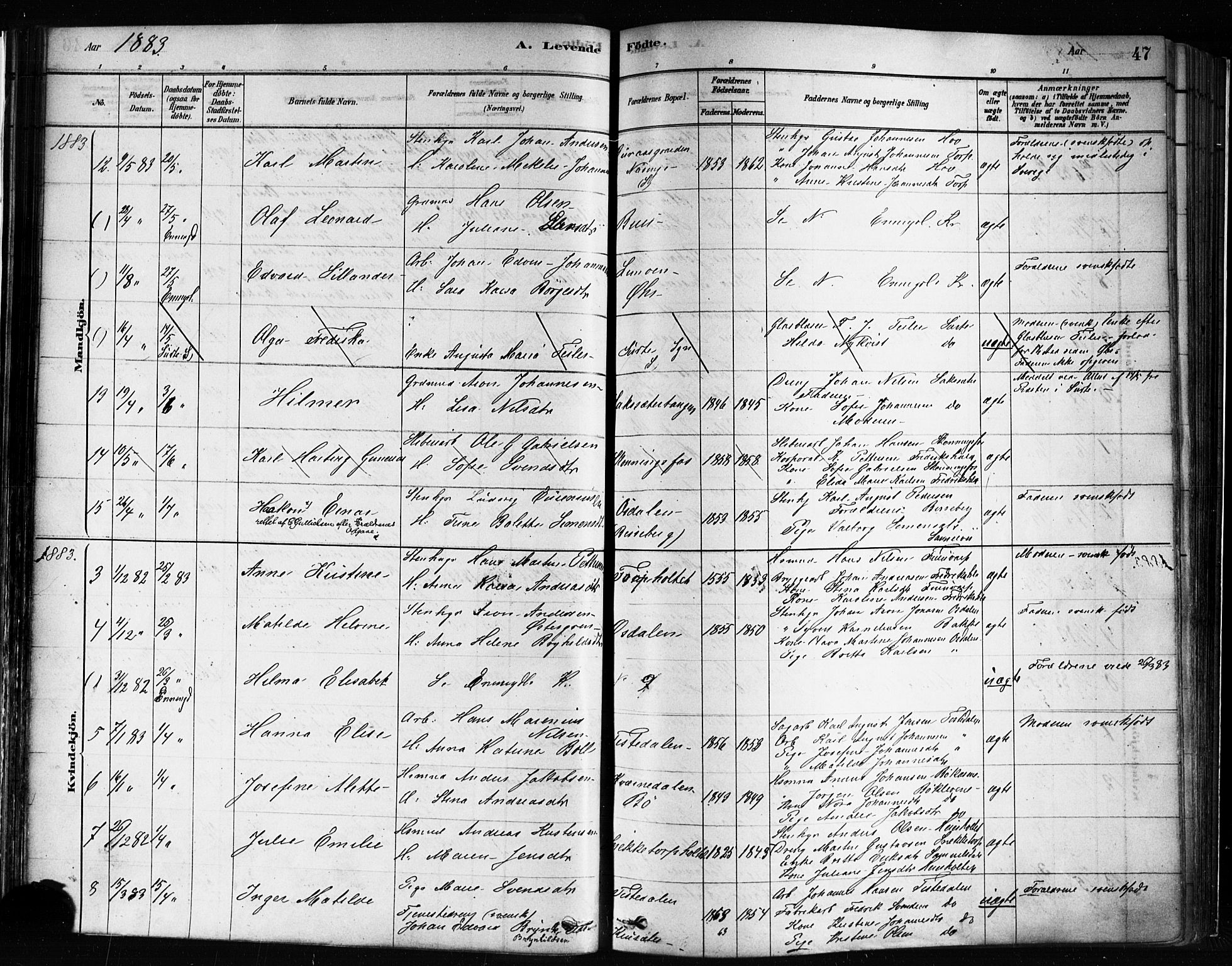 Idd prestekontor Kirkebøker, SAO/A-10911/F/Fc/L0006a: Parish register (official) no. III 6A, 1878-1903, p. 47