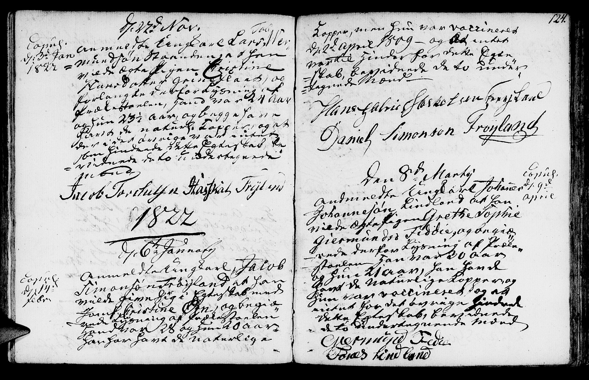 Sokndal sokneprestkontor, AV/SAST-A-101808: Parish register (official) no. A 5, 1806-1826, p. 124