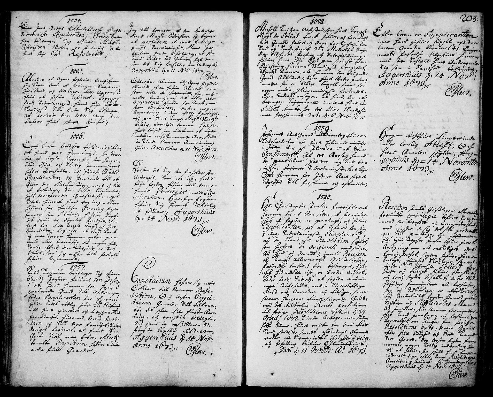 Stattholderembetet 1572-1771, AV/RA-EA-2870/Ad/L0003: Supplikasjons- og resolusjonsprotokoll, 1671-1682, p. 207b-208a