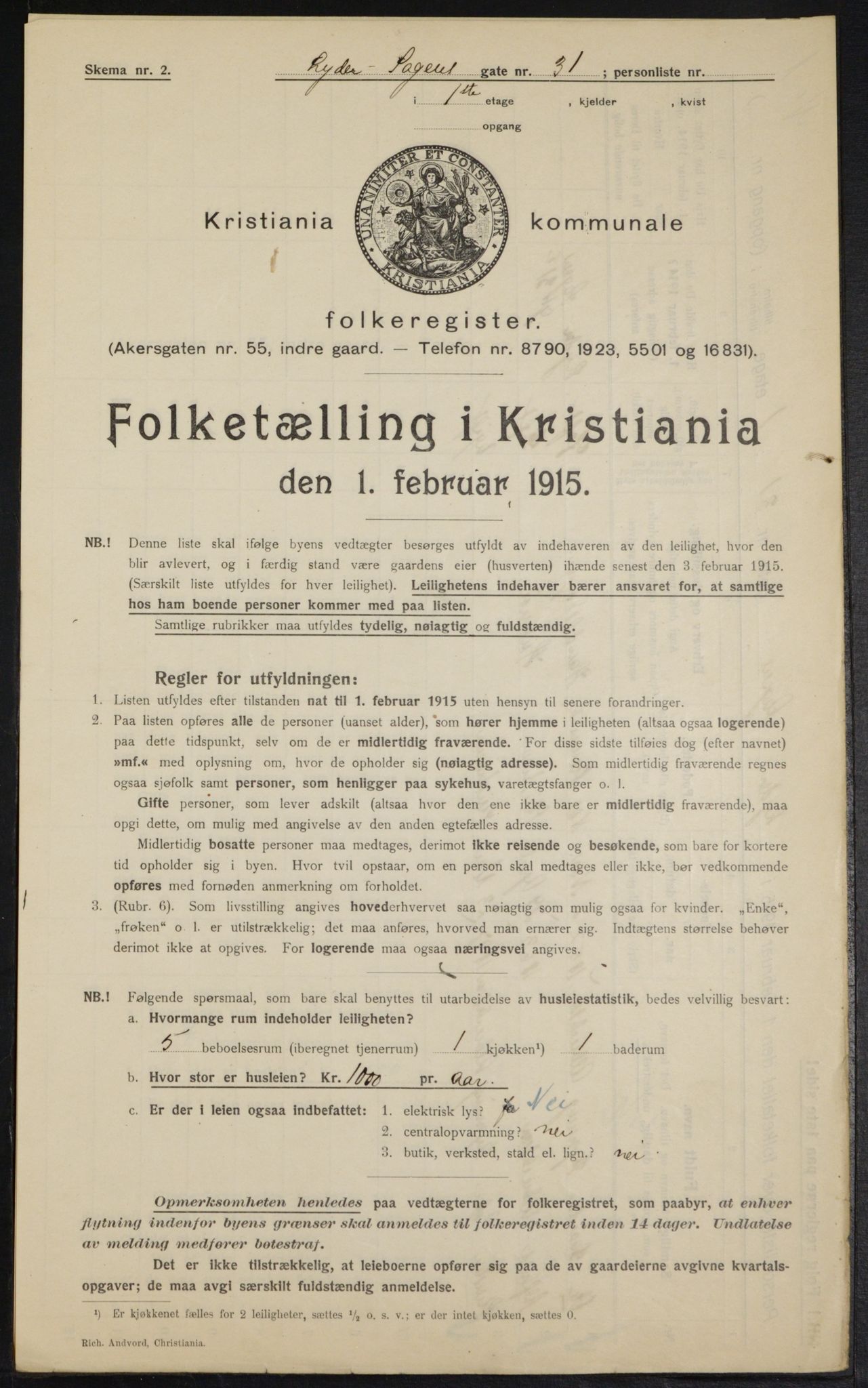 OBA, Municipal Census 1915 for Kristiania, 1915, p. 57936