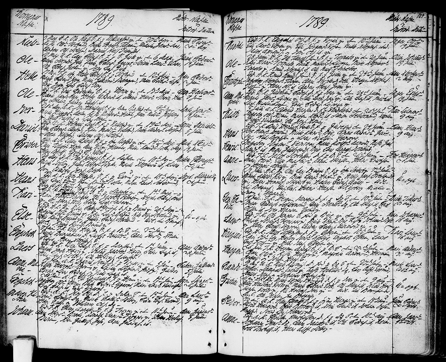 Asker prestekontor Kirkebøker, AV/SAO-A-10256a/F/Fa/L0003: Parish register (official) no. I 3, 1767-1807, p. 104