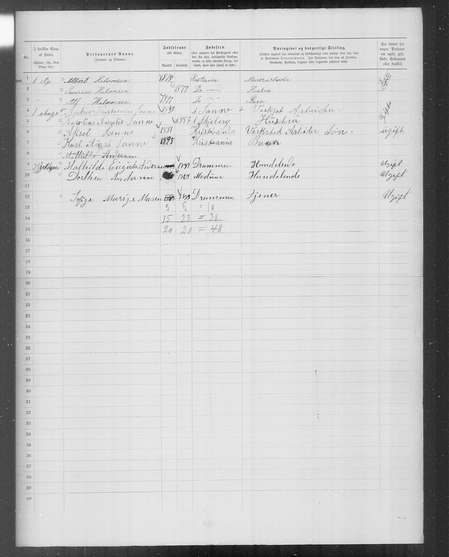 OBA, Municipal Census 1899 for Kristiania, 1899, p. 9246