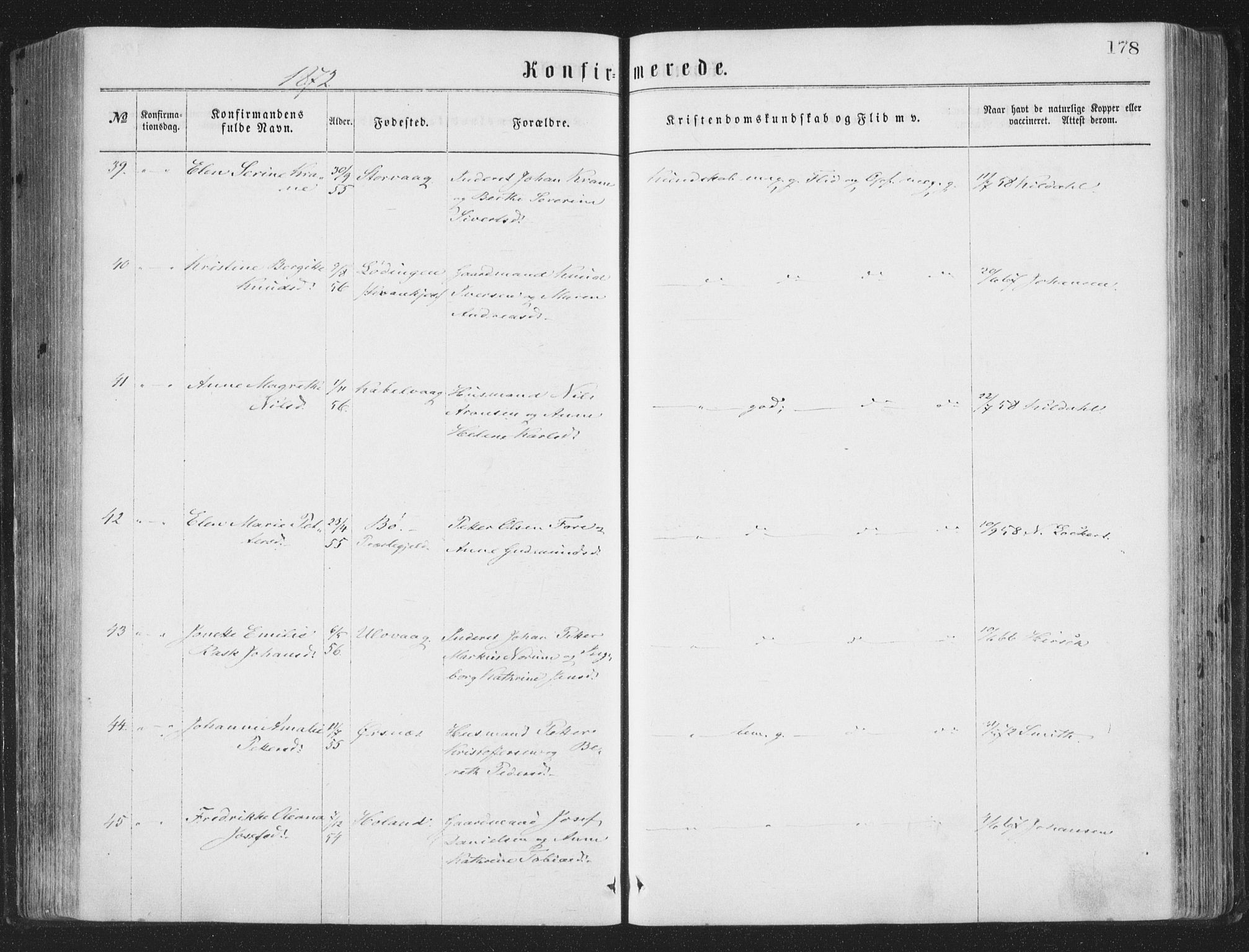 Ministerialprotokoller, klokkerbøker og fødselsregistre - Nordland, AV/SAT-A-1459/874/L1057: Parish register (official) no. 874A01, 1866-1877, p. 178