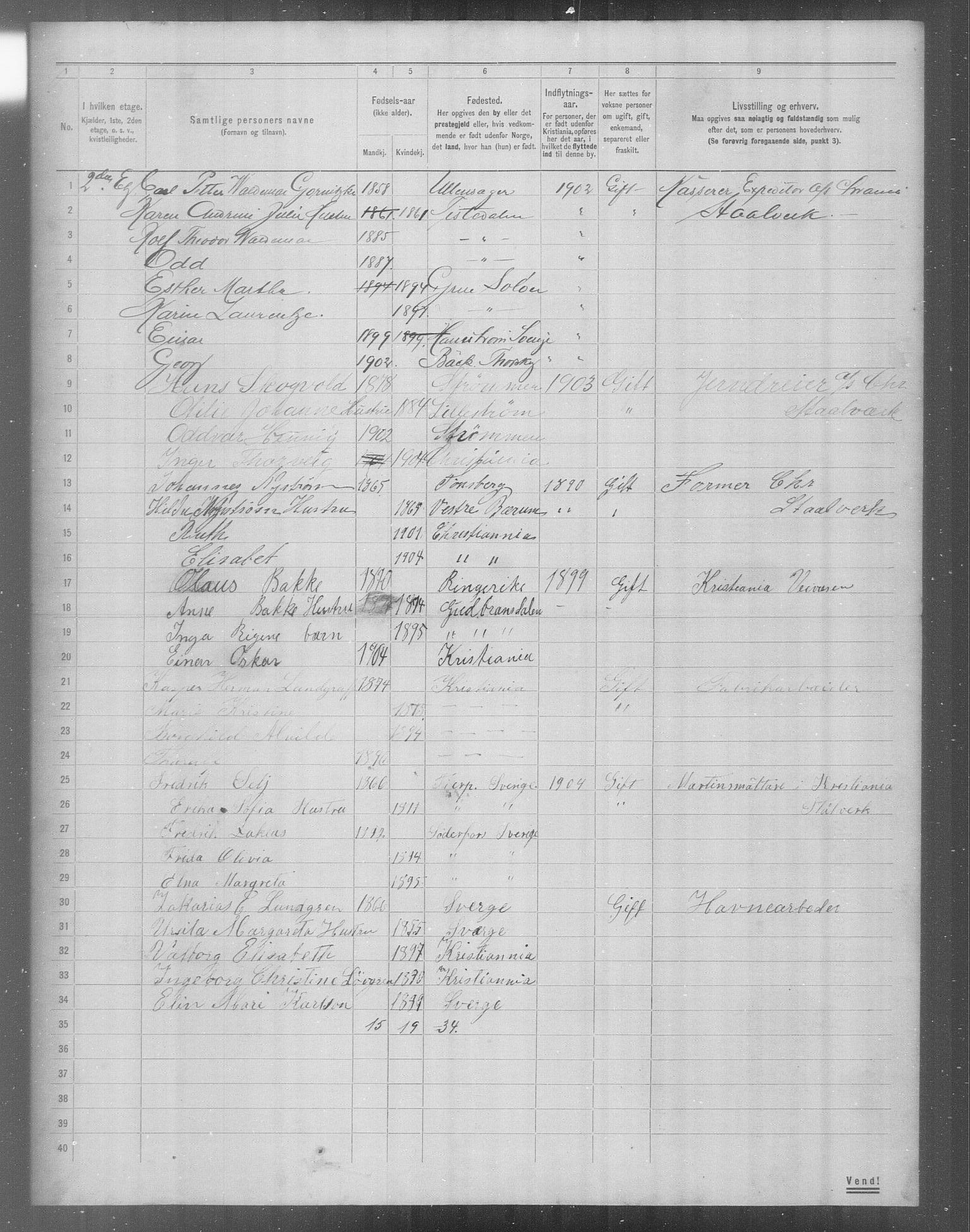 OBA, Municipal Census 1904 for Kristiania, 1904, p. 23059