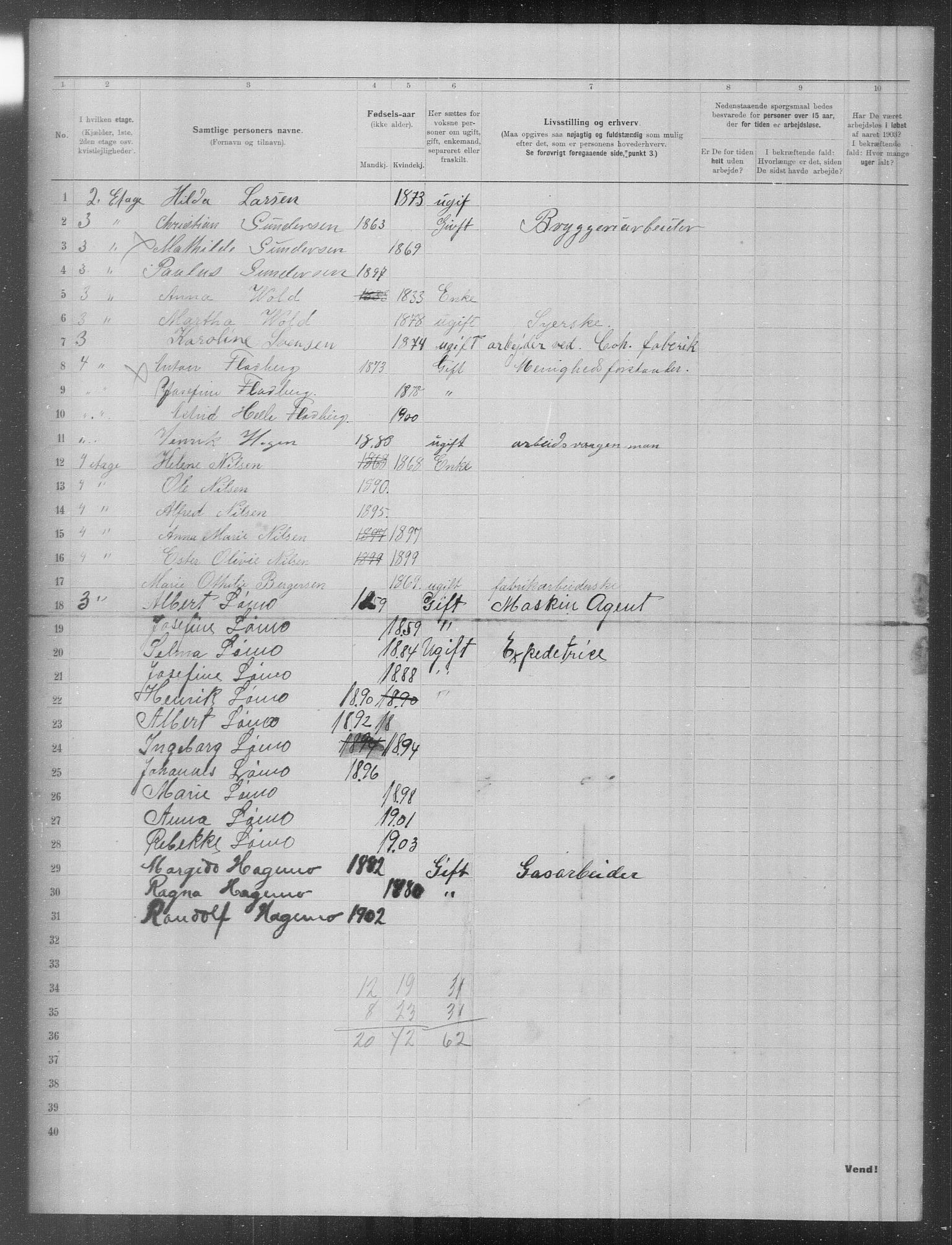 OBA, Municipal Census 1903 for Kristiania, 1903, p. 10116