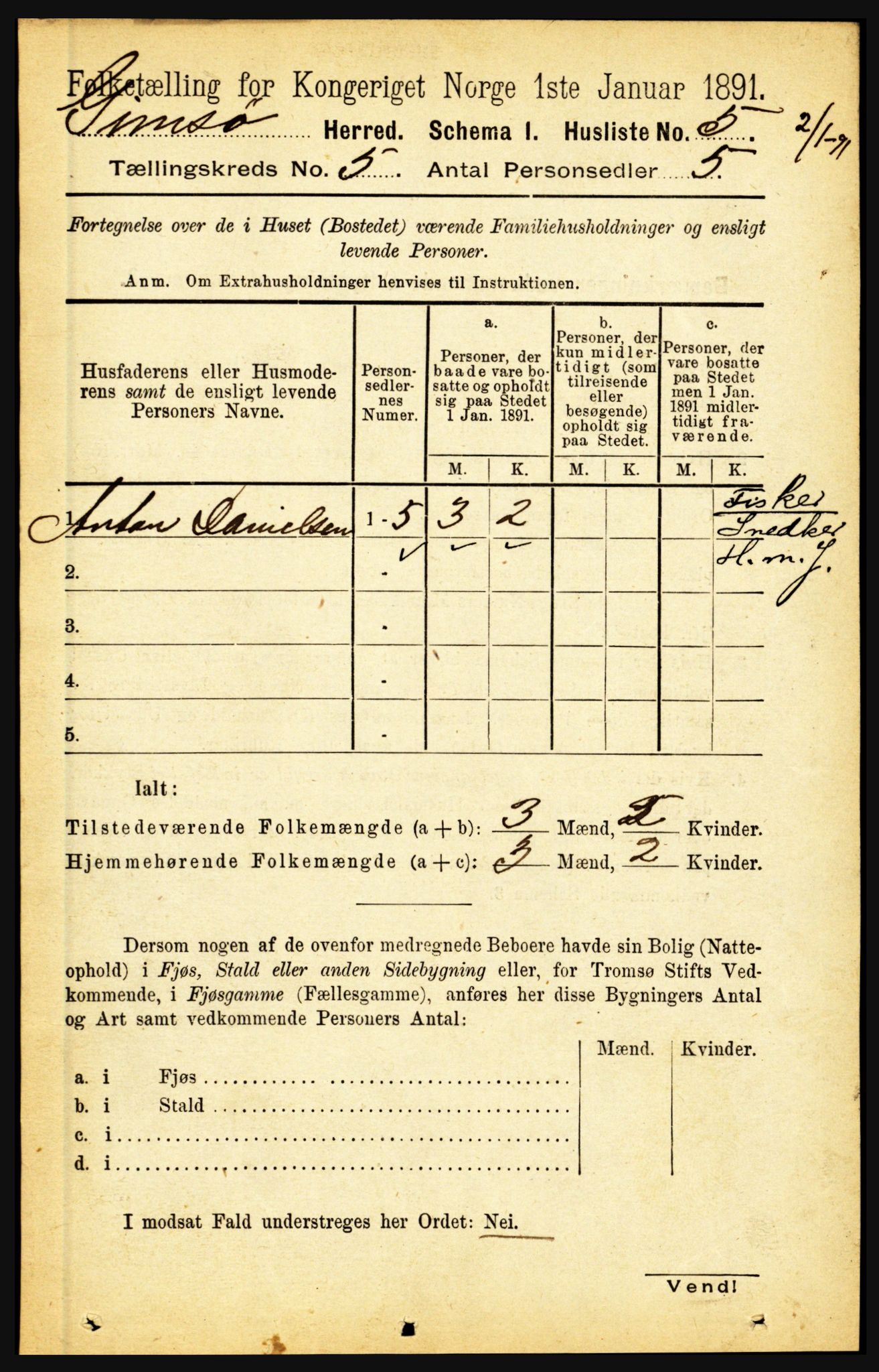 RA, 1891 census for 1864 Gimsøy, 1891, p. 812